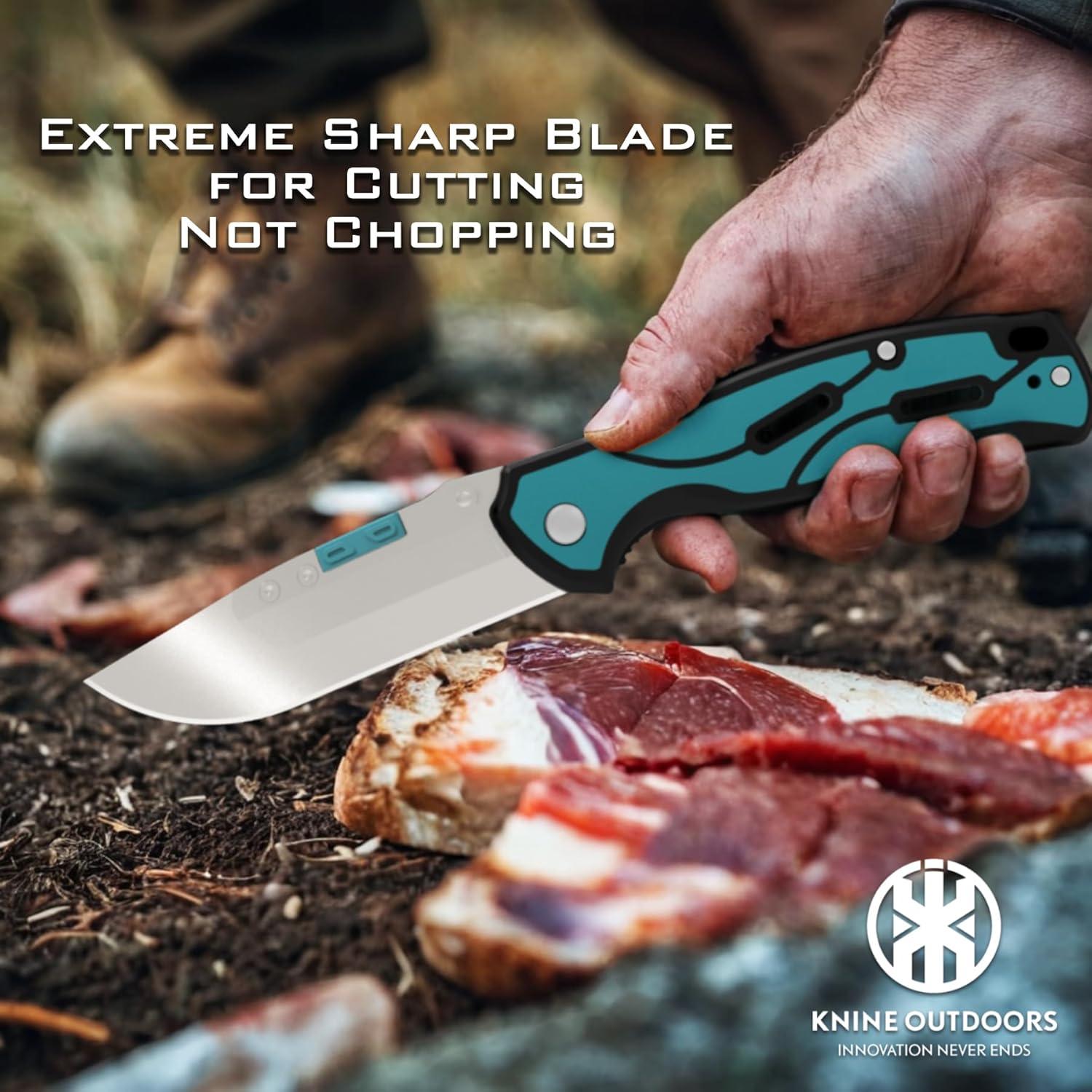 Cuchillo de Caza Plegable KNINE OUTDOORS con 9 Hojas Reemplazables