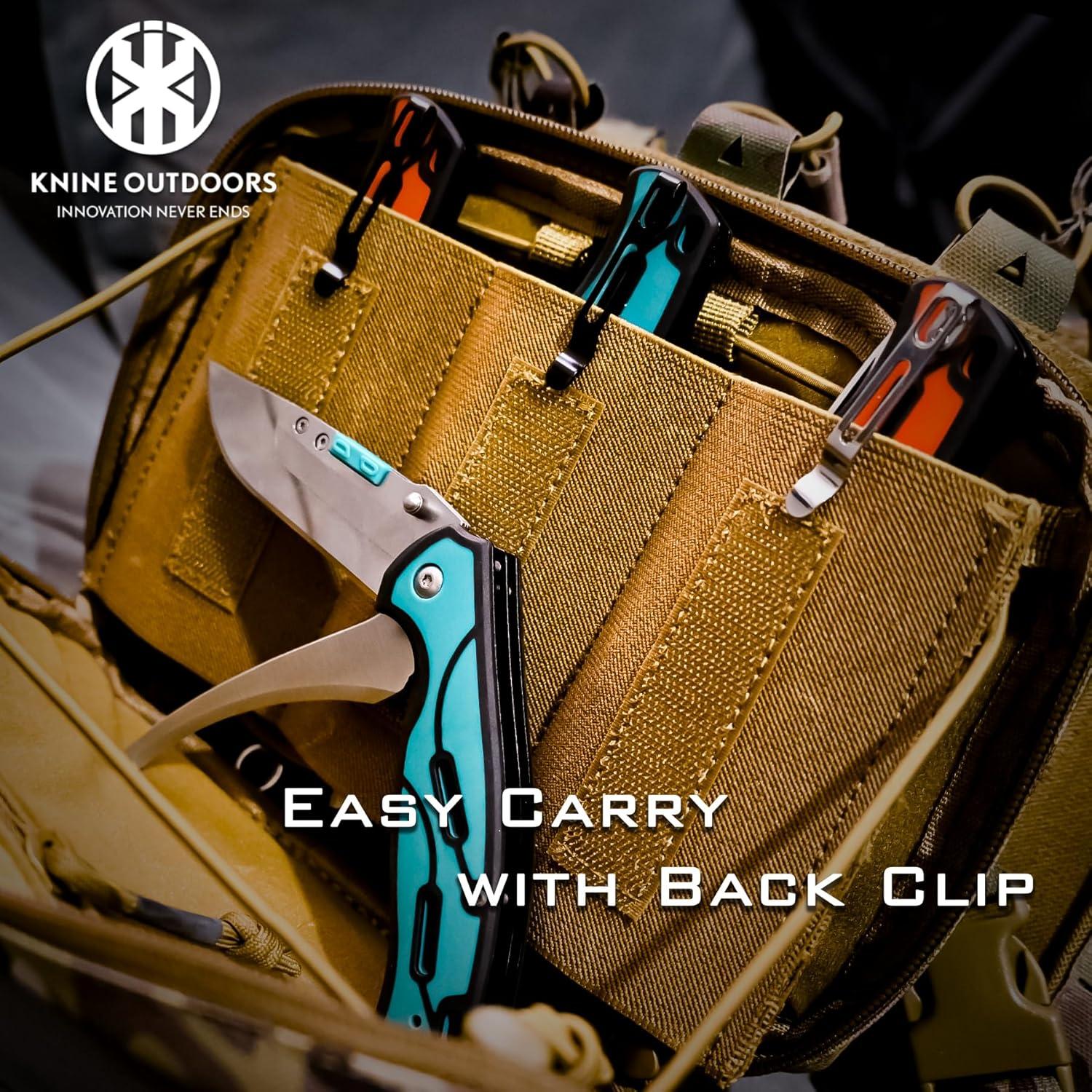 Cuchillo de Caza Plegable KNINE OUTDOORS con 9 Hojas Reemplazables