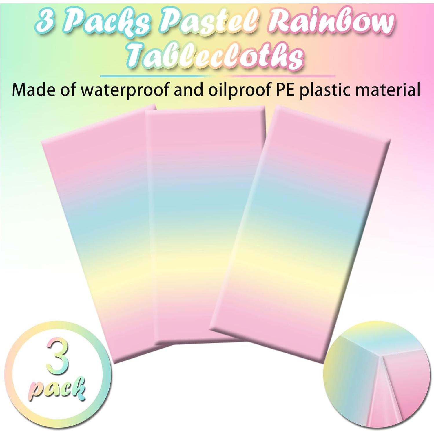 Paquete de 3 Manteles Arcoíris BHEYA 137x274 cm Fiesta
