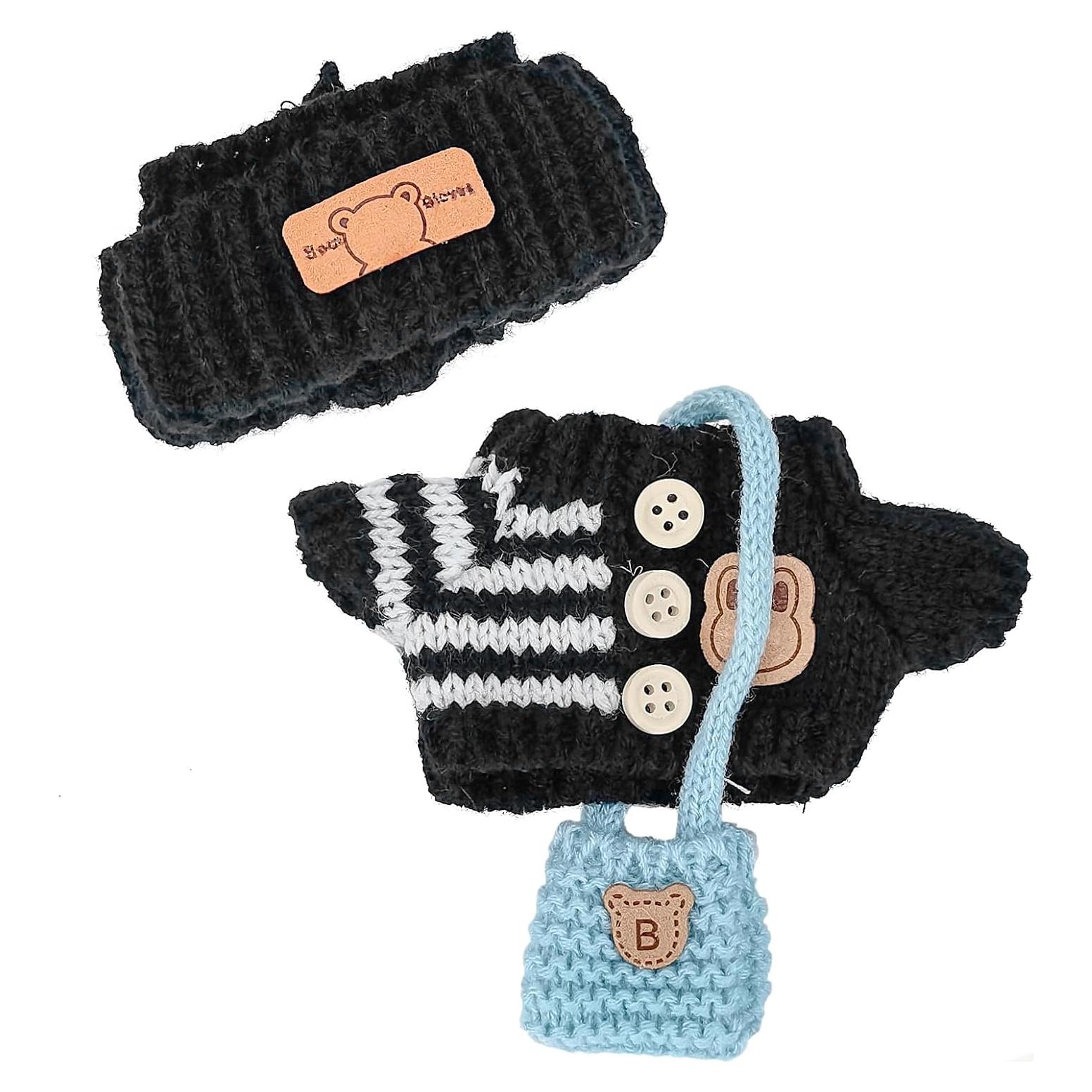 Conjunto de Ropa de Invierno para Muñecas 17cm - Sombrero, Suéter y Bolsa