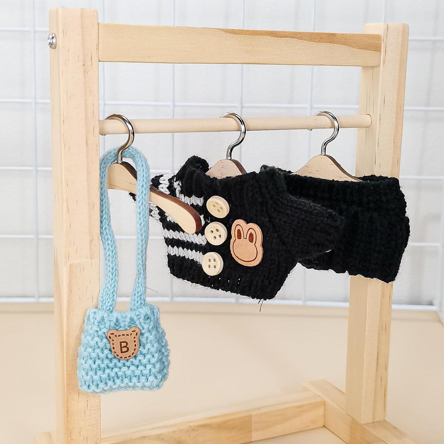 Conjunto de Ropa de Invierno para Muñecas 17cm - Sombrero, Suéter y Bolsa