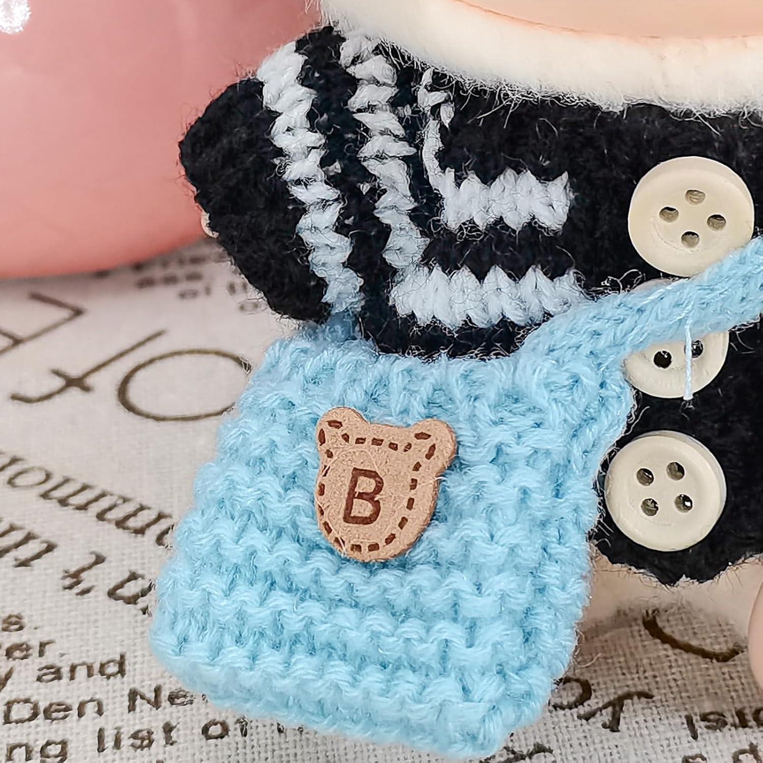 Conjunto de Ropa de Invierno para Muñecas 17cm - Sombrero, Suéter y Bolsa