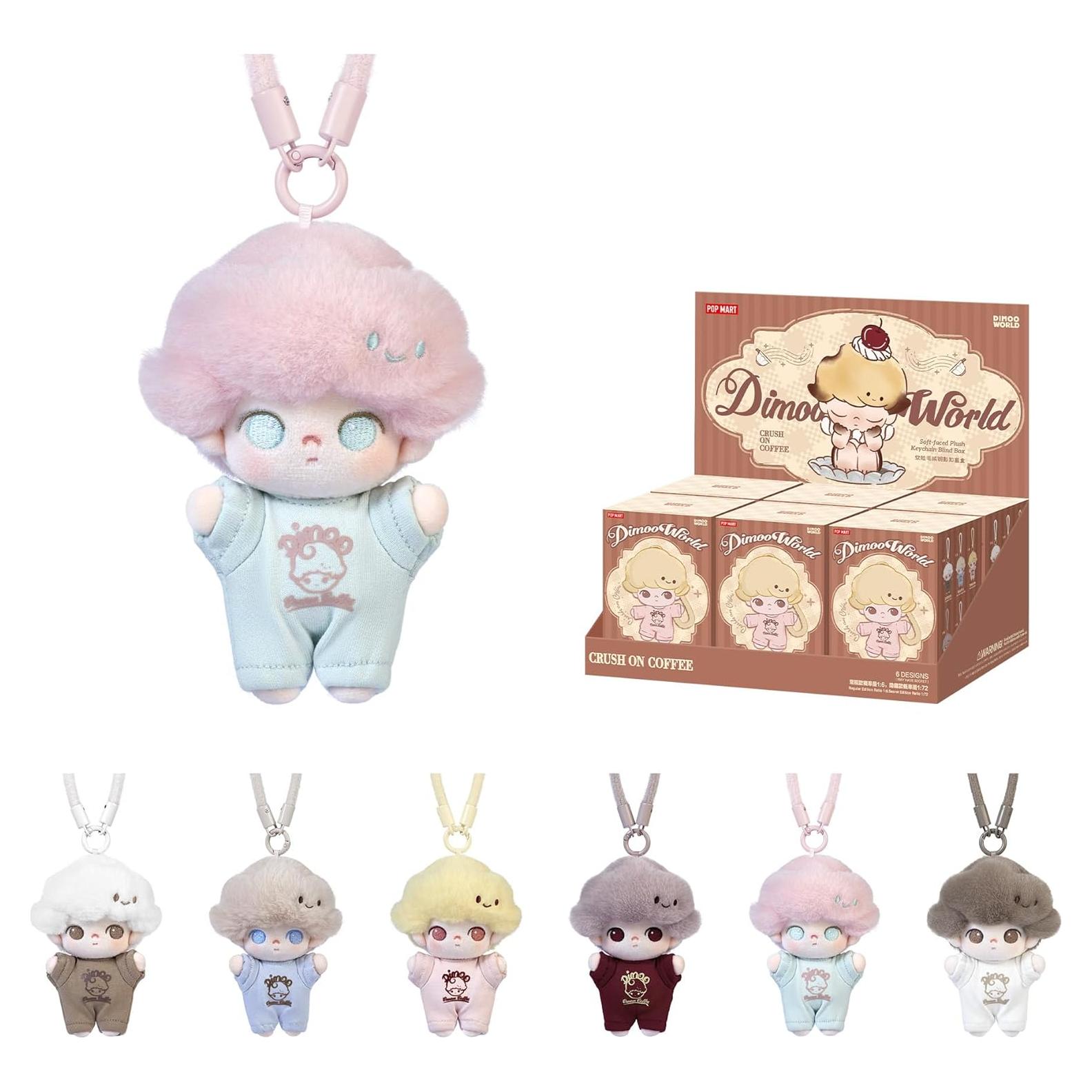 POP MART DIMOO Enamorarse de Café - Llavero de Peluche 6 Figuras