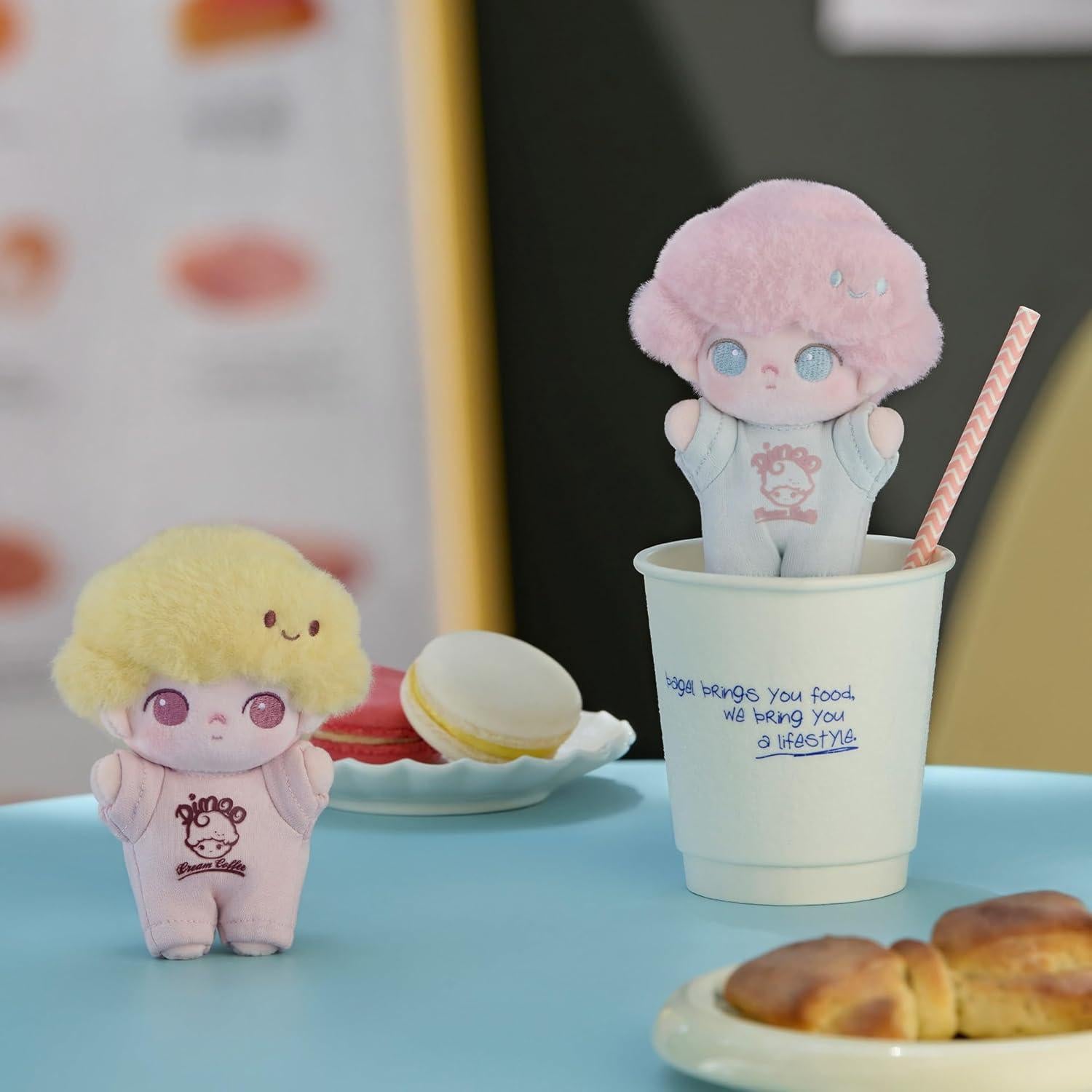 POP MART DIMOO Enamorarse de Café - Llavero de Peluche 6 Figuras