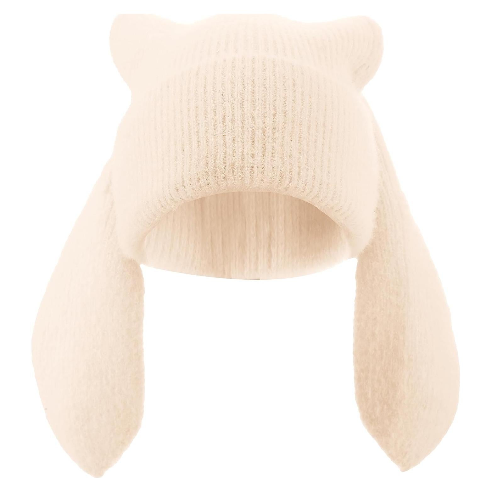 Gorro Beanie de Invierno para Mujeres - Conejo Beige