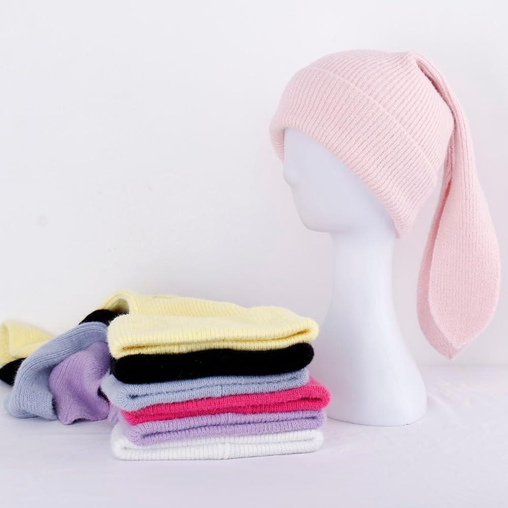 Gorro Beanie de Invierno para Mujeres - Conejo Beige