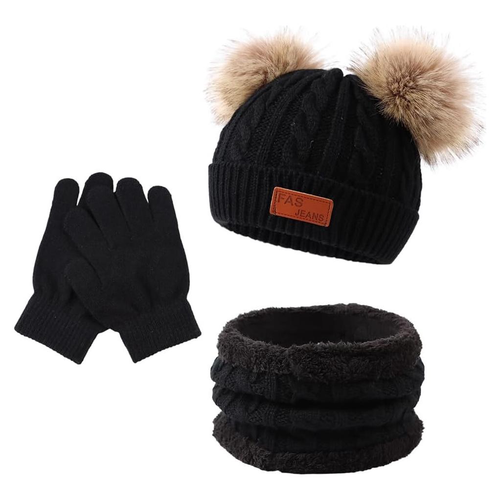 Conjunto Gorro Bufanda Guantes Bebé Peecabe Invierno 1-4T