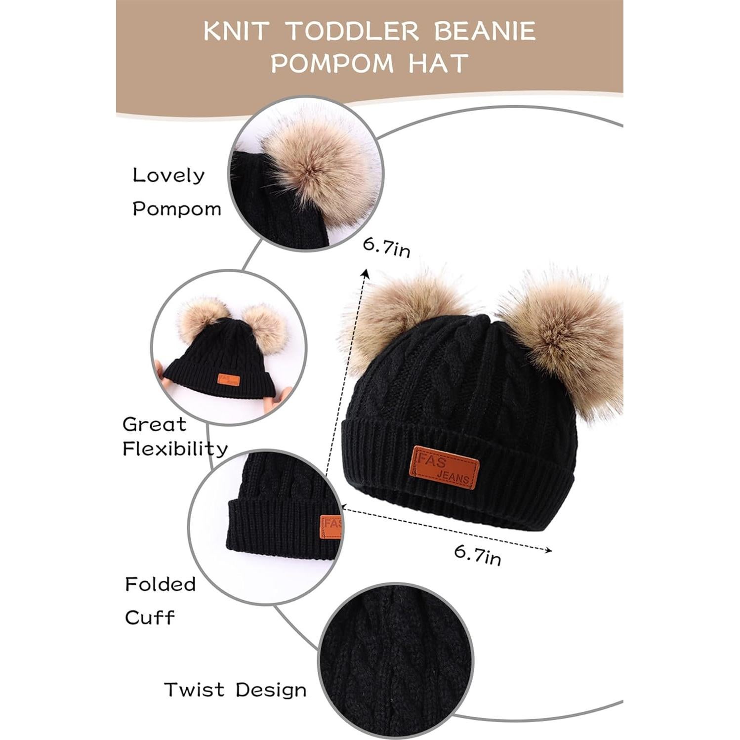 Conjunto Gorro Bufanda Guantes Bebé Peecabe Invierno 1-4T