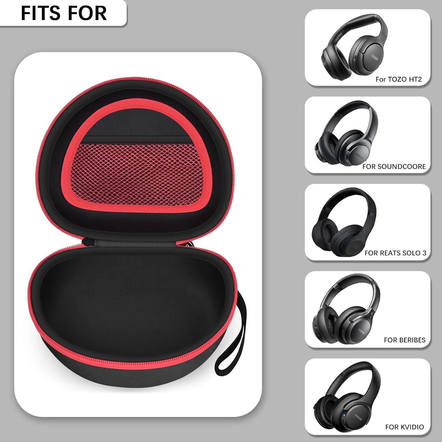 Funda para Auriculares COMECASE Extra Grande Negra - Compatible con Beats y Picun