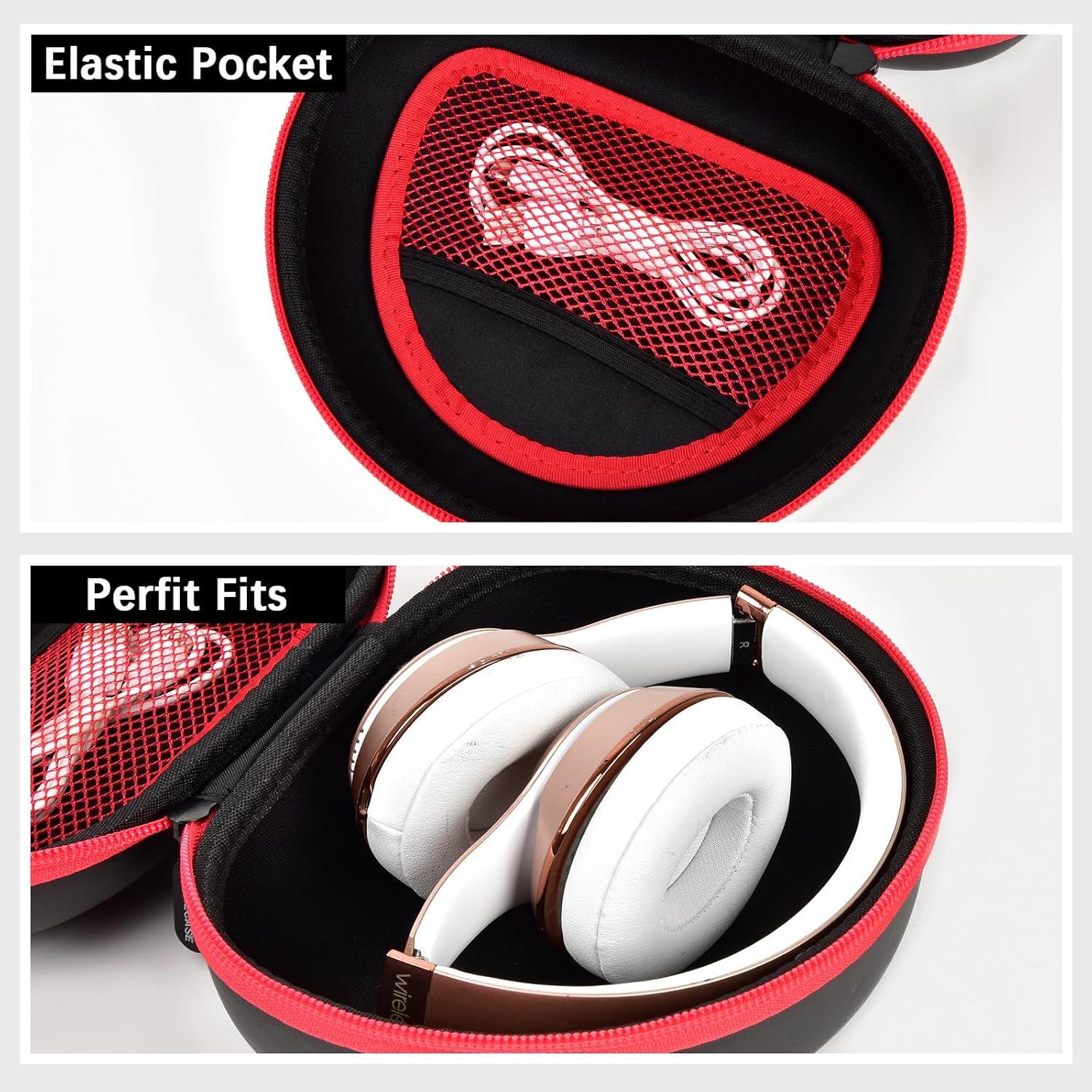 Funda para Auriculares COMECASE Extra Grande Negra - Compatible con Beats y Picun