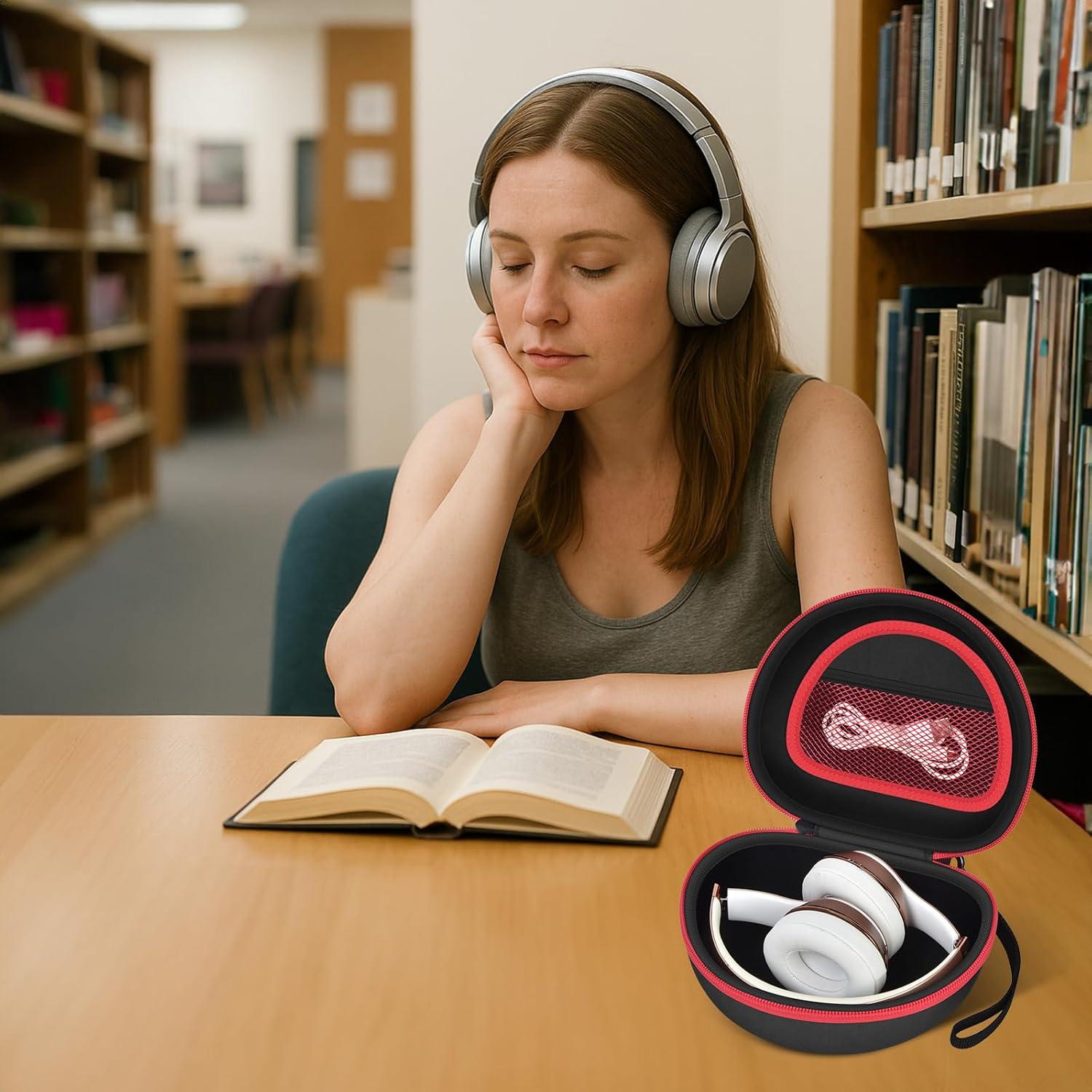 Funda para Auriculares COMECASE Extra Grande Negra - Compatible con Beats y Picun