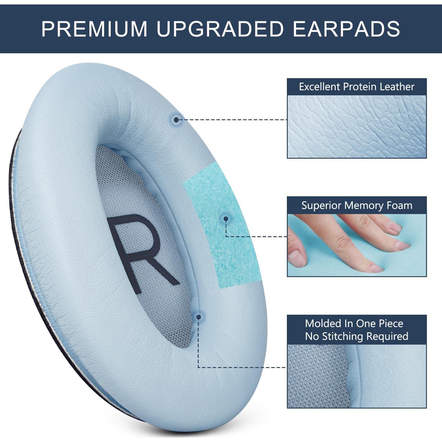 Almohadillas de Reemplazo GEVO para Bose QC45 y QC SE - Azul