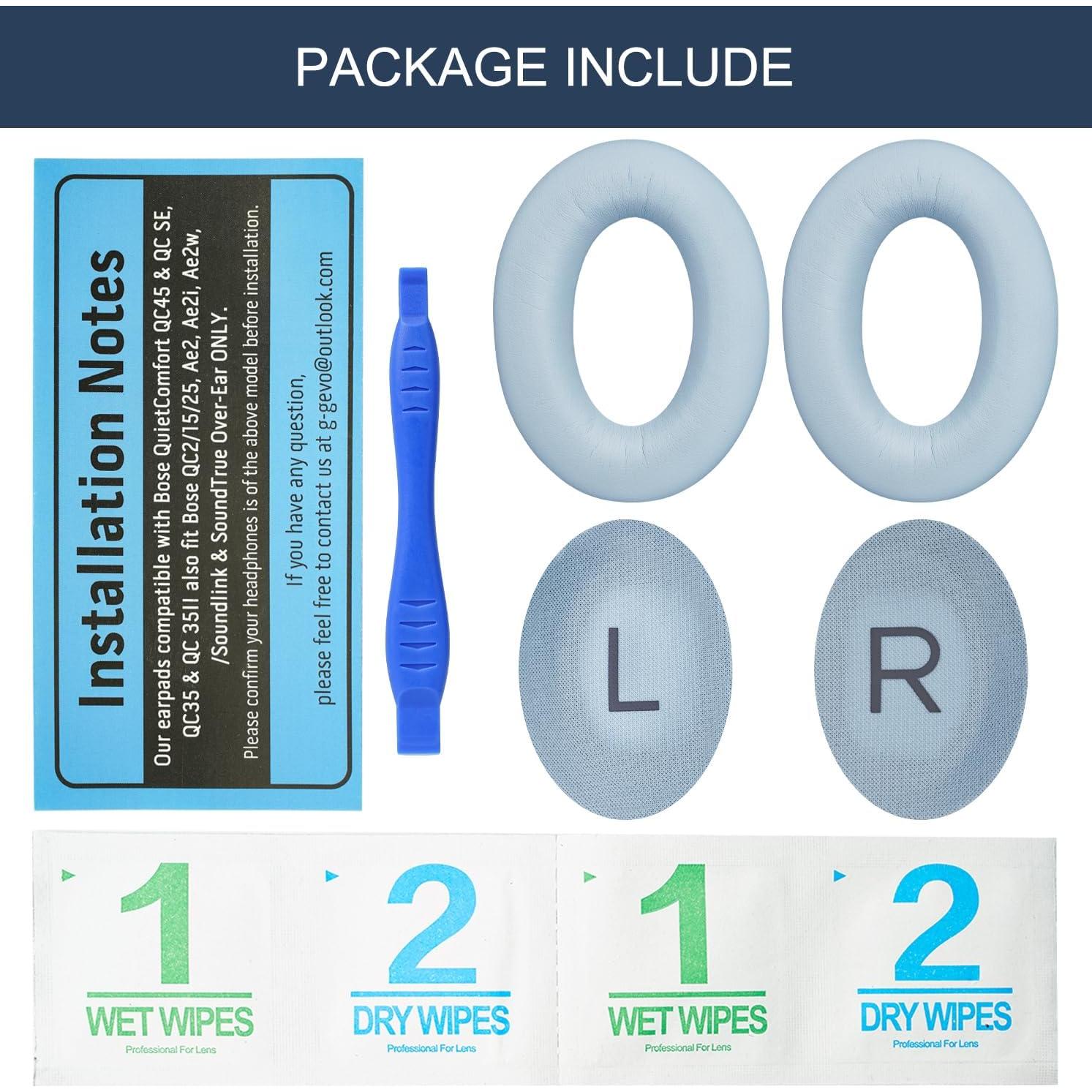 Almohadillas de Reemplazo GEVO para Bose QC45 y QC SE - Azul