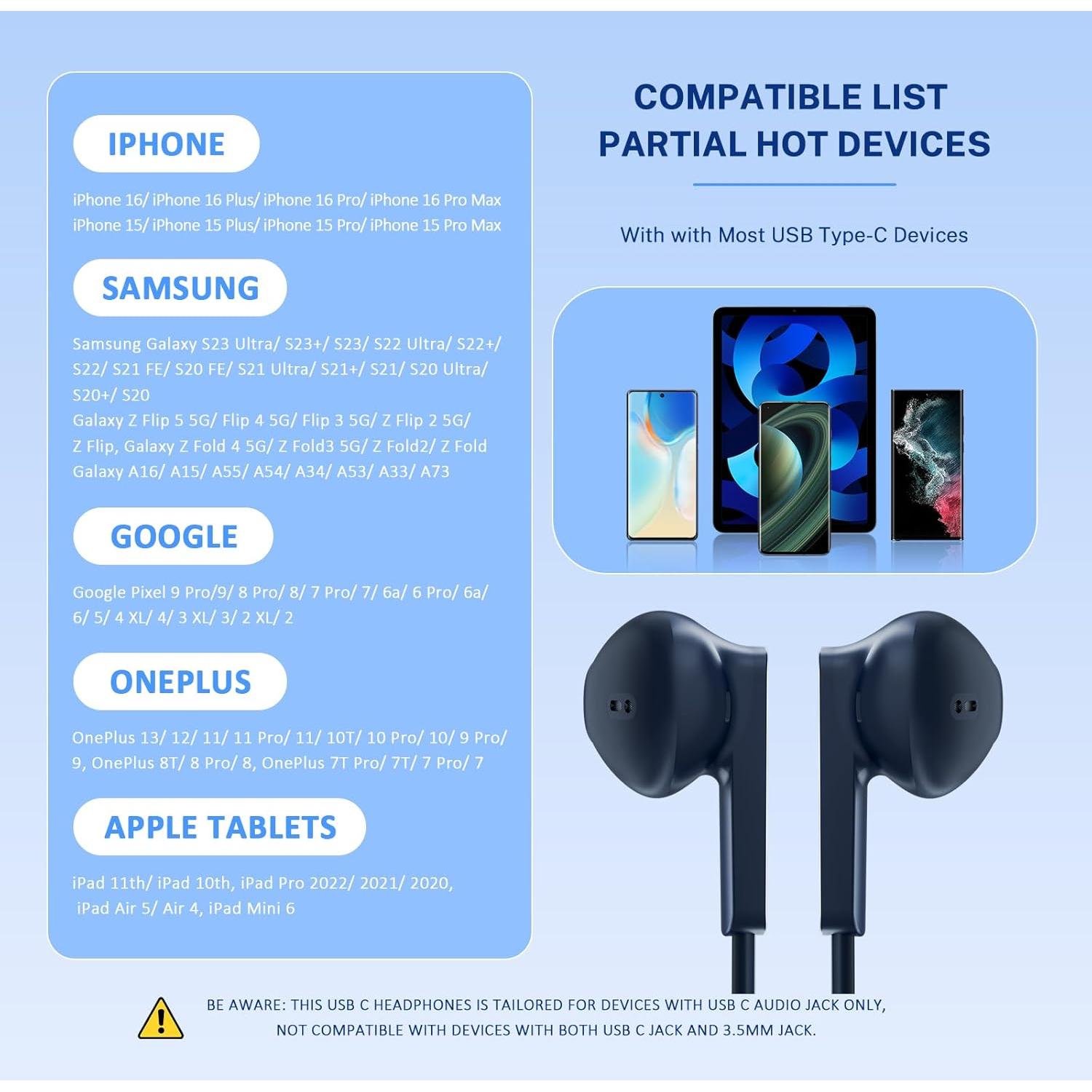 Auriculares USB C Gsangoo In-Ear con Micrófono para iPhone y Samsung