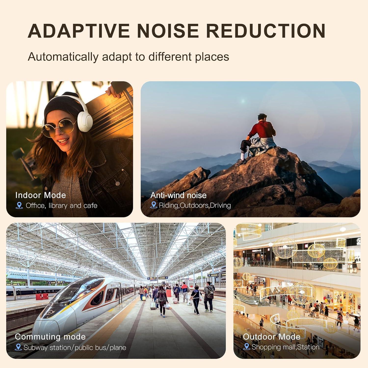 Auriculares QCY H3 ANC Bluetooth 5.4, 60H Batería, Negro