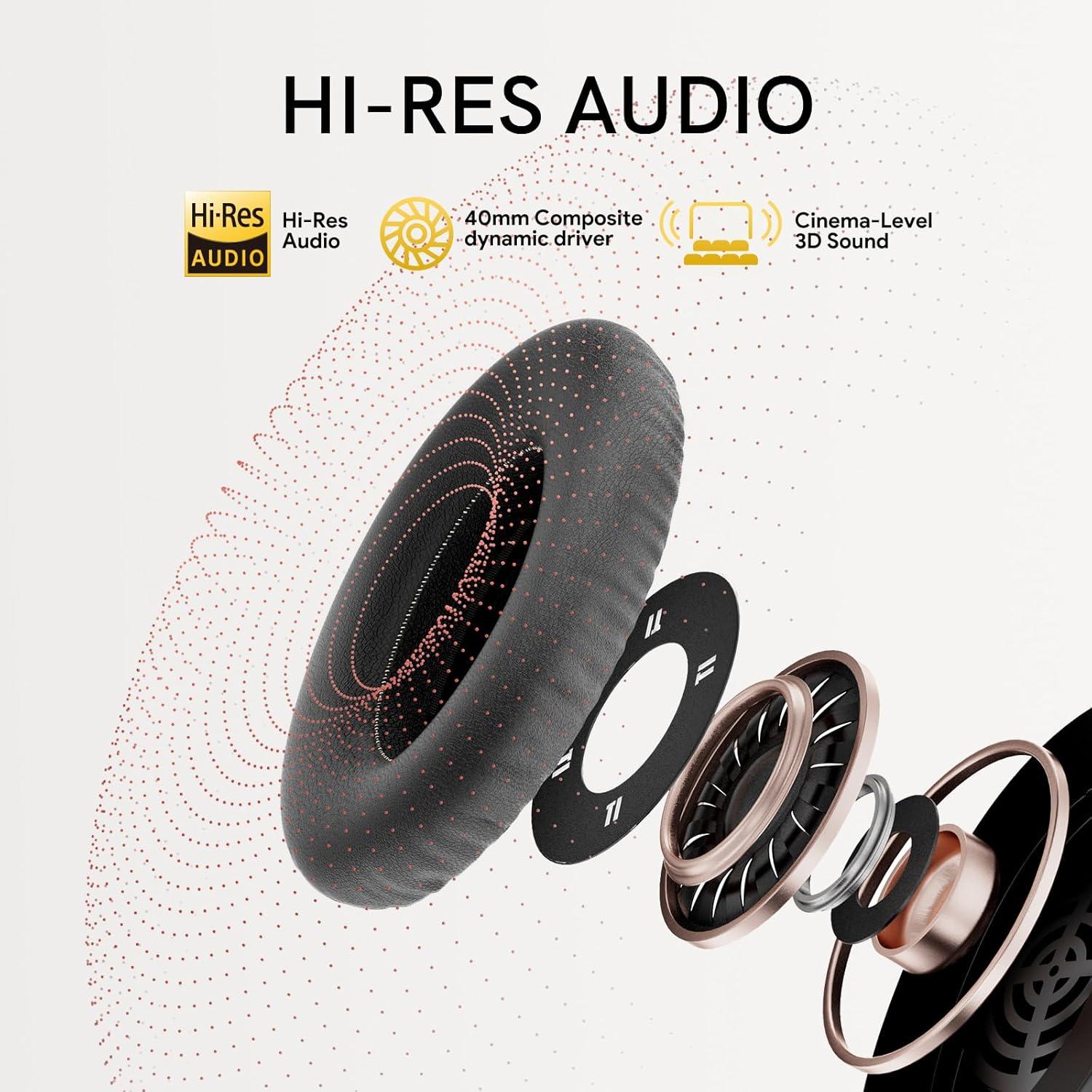Auriculares QCY H3 ANC Bluetooth 5.4, 60H Batería, Negro