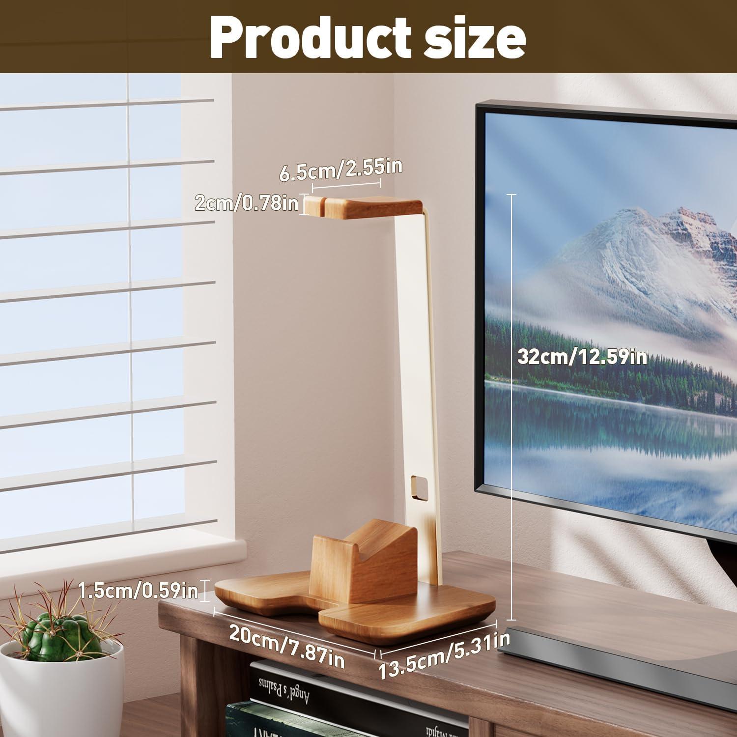 Soporte para Controlador y Auriculares CUIWHRL Madera Dorada