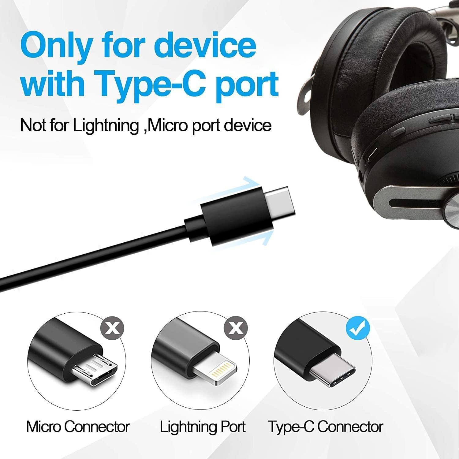 Cable de Carga Rápida USB C Aiivioll 0.5m para Sennheiser