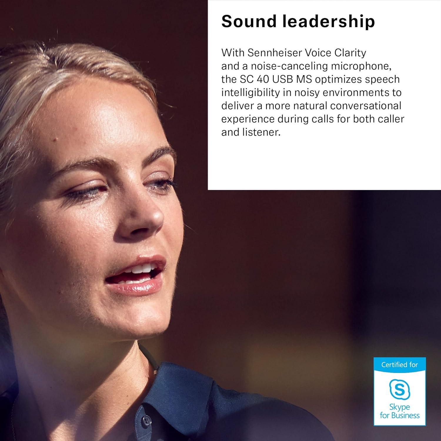 Auricular Sennheiser SC 40 USB MS con Micrófono y Cancelación de Ruido