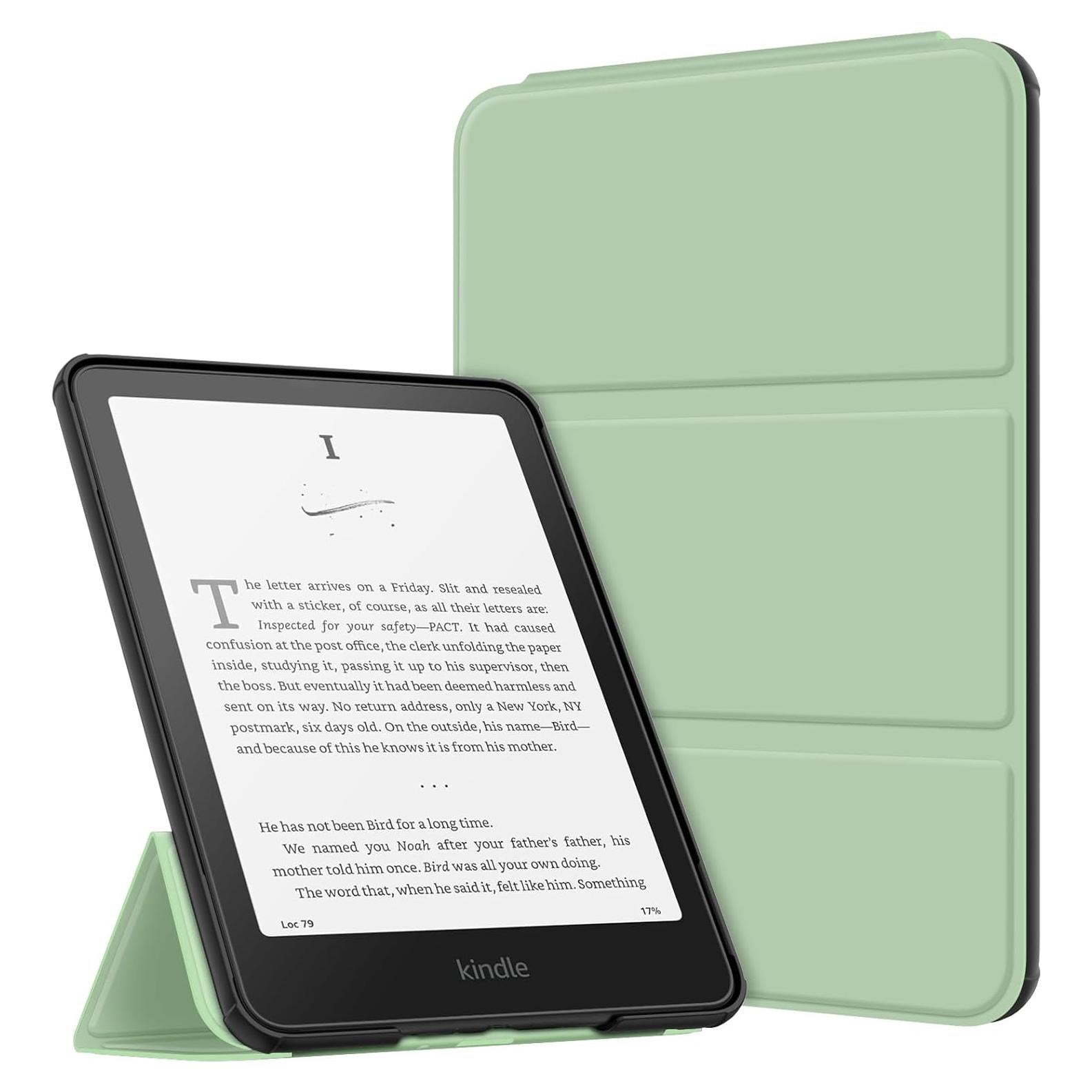 Funda Trifold Fintie para Kindle Paperwhite 2024 - Verde Agave