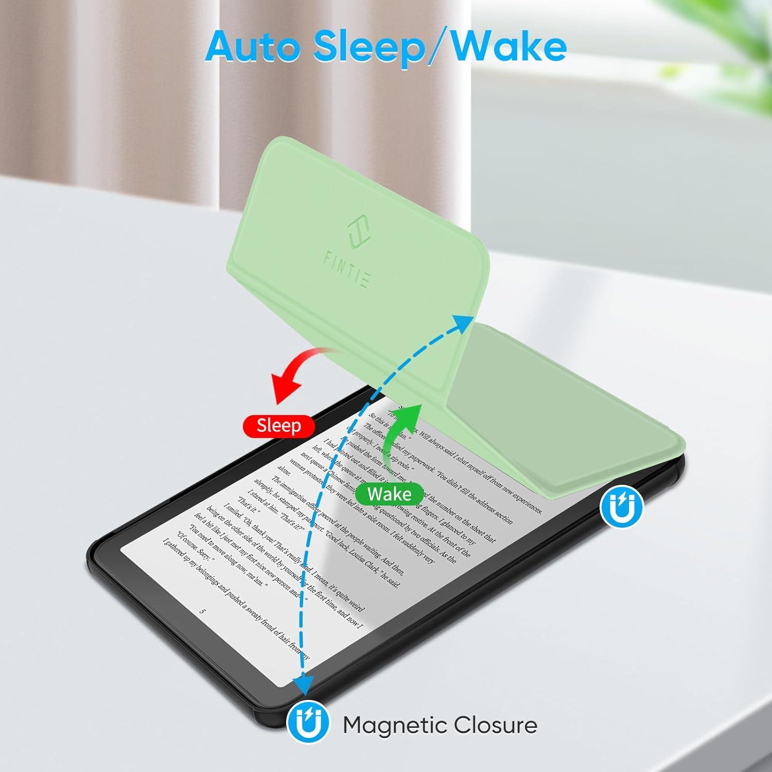 Funda Trifold Fintie para Kindle Paperwhite 2024 - Verde Agave