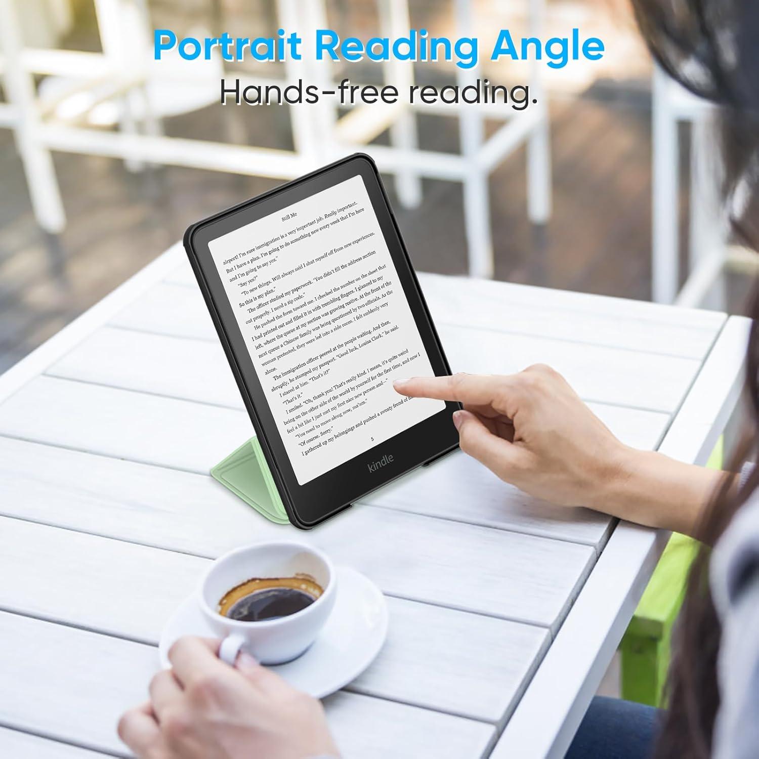 Funda Trifold Fintie para Kindle Paperwhite 2024 - Verde Agave