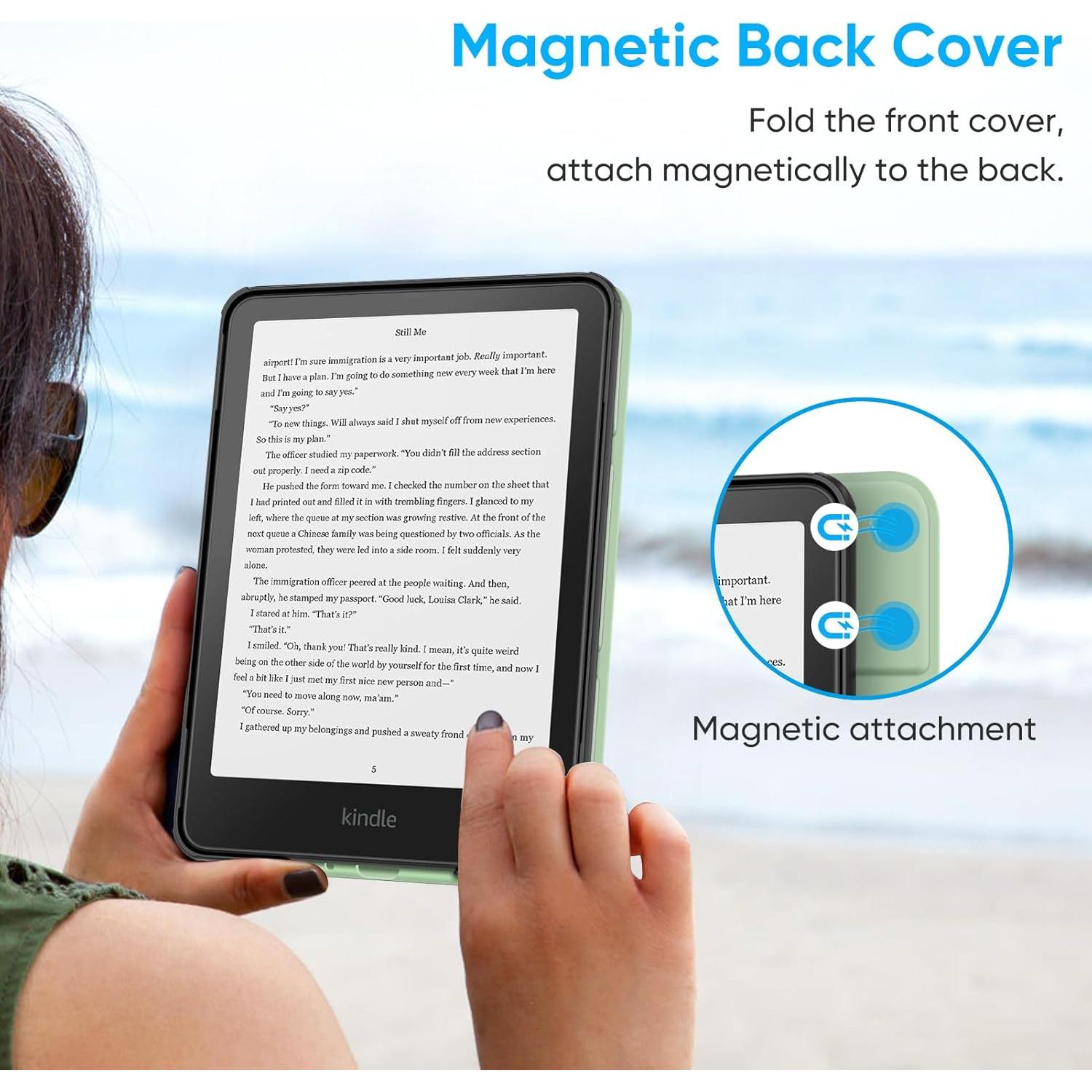 Funda Trifold Fintie para Kindle Paperwhite 2024 - Verde Agave