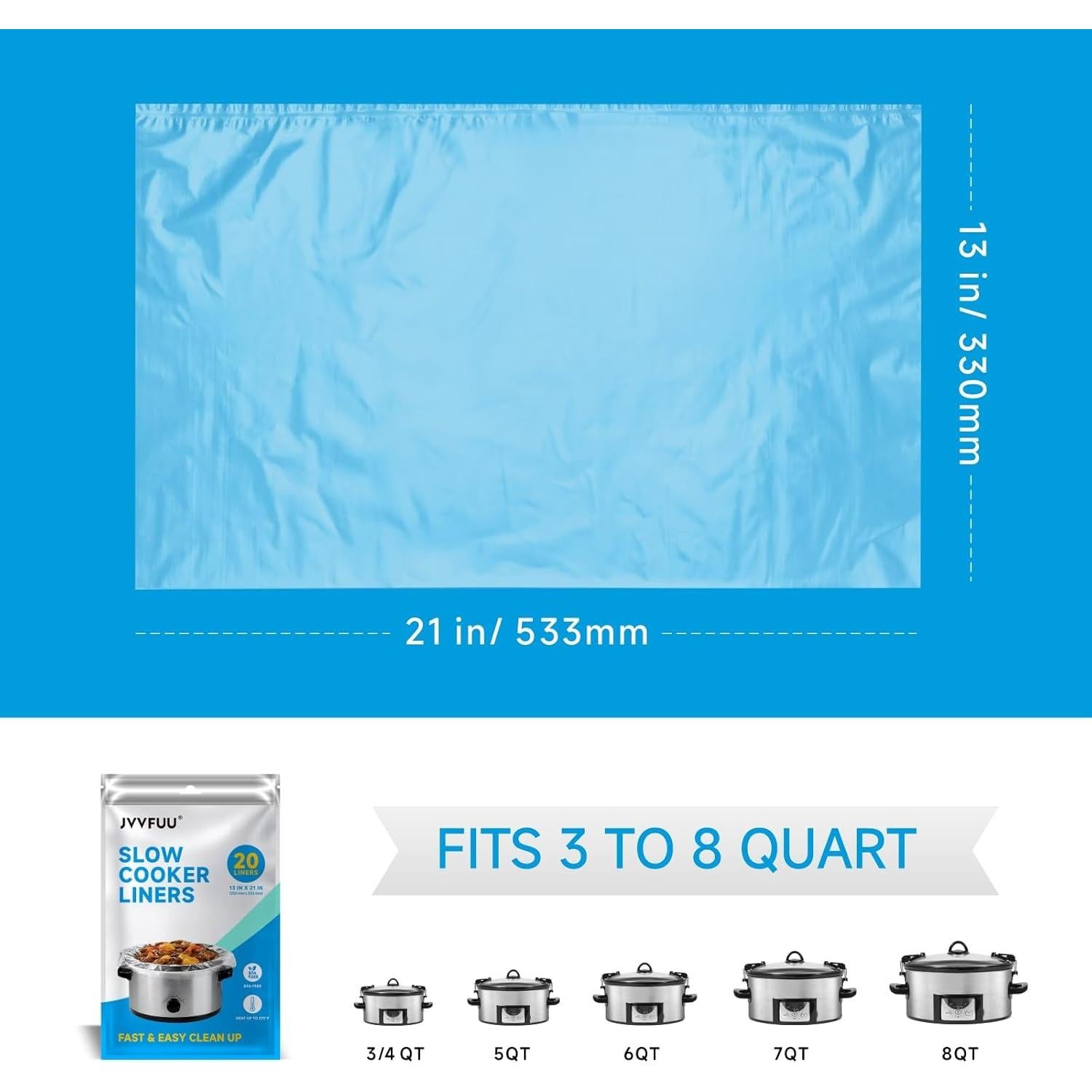 Forros Desechables para Olla de Cocción Lenta JVVFUU 20 Unidades