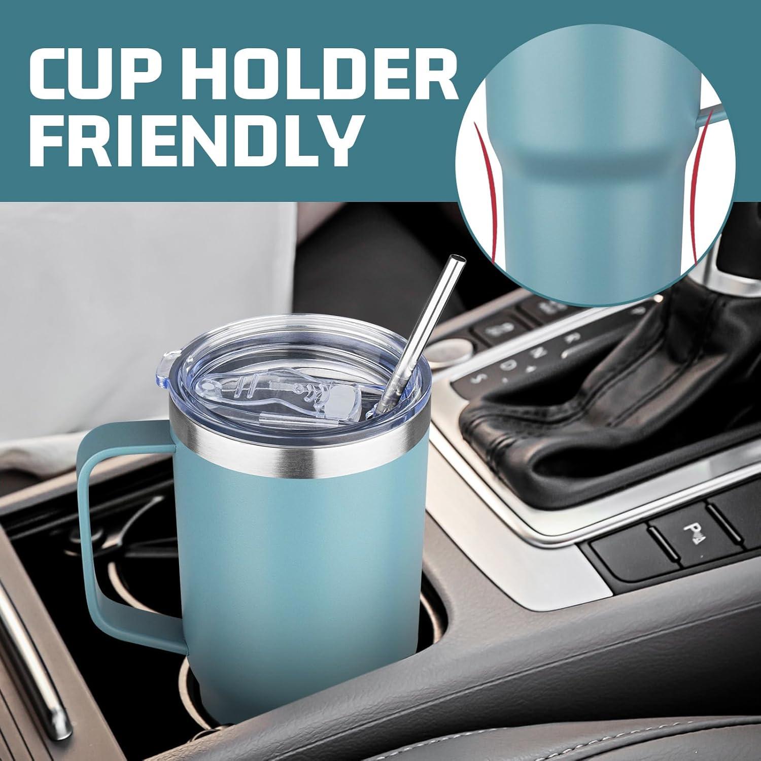 Taza de viaje YEBTS 20 oz acero inoxidable azul cielo aislada