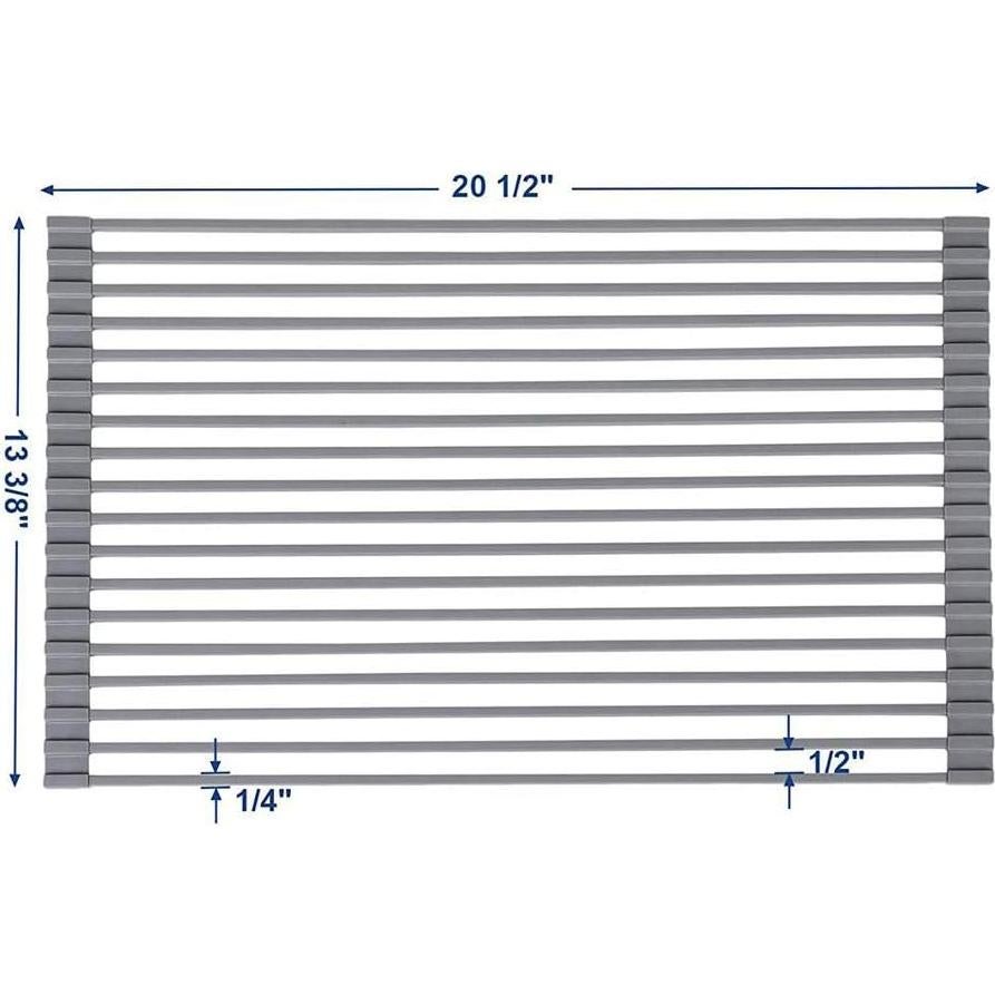 Estante de Secado de Platos Ahyuan 20.5'' Gris Oscuro Antideslizante