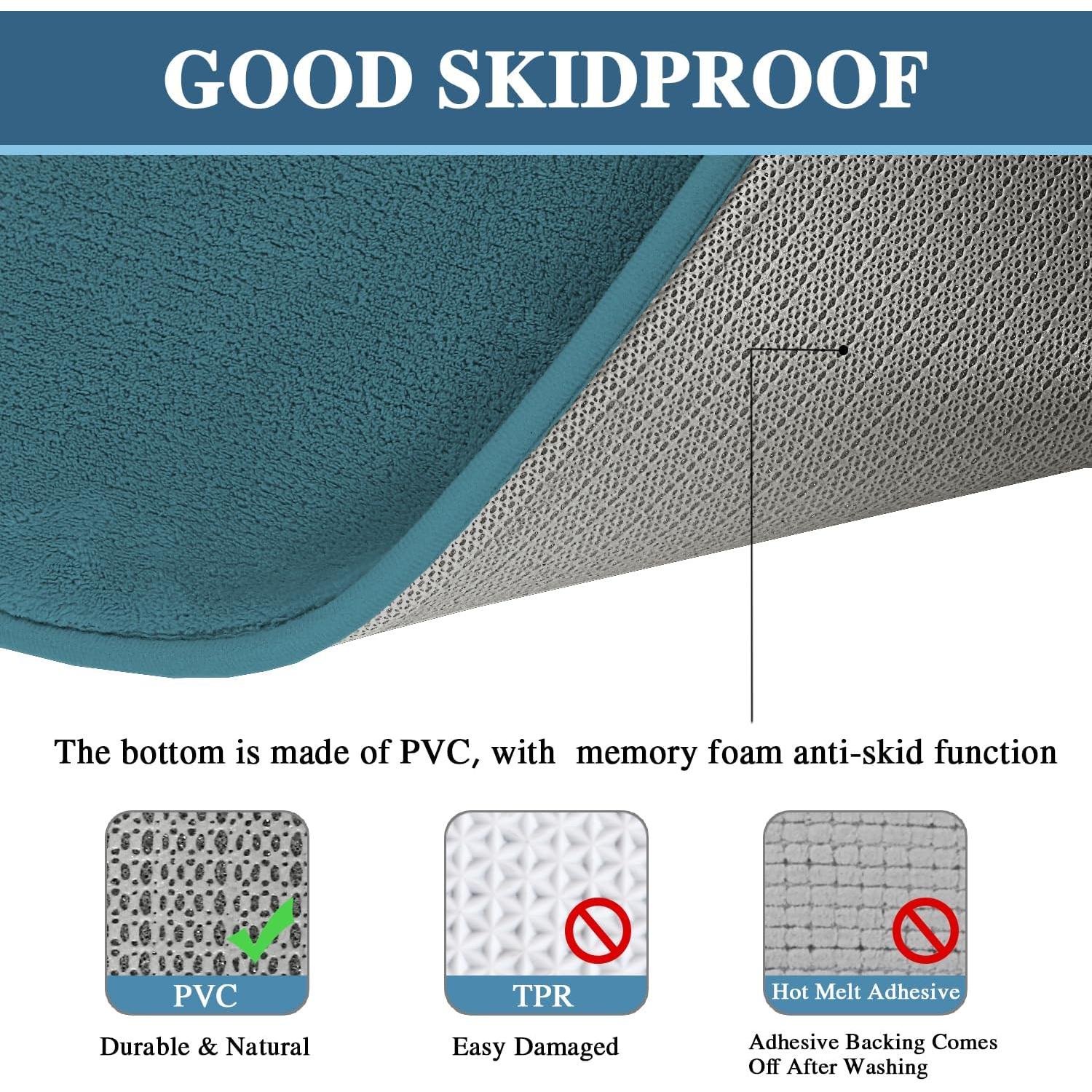 H.VERSAILTEX Juego de Alfombrillas de Baño Antideslizantes 2 Piezas