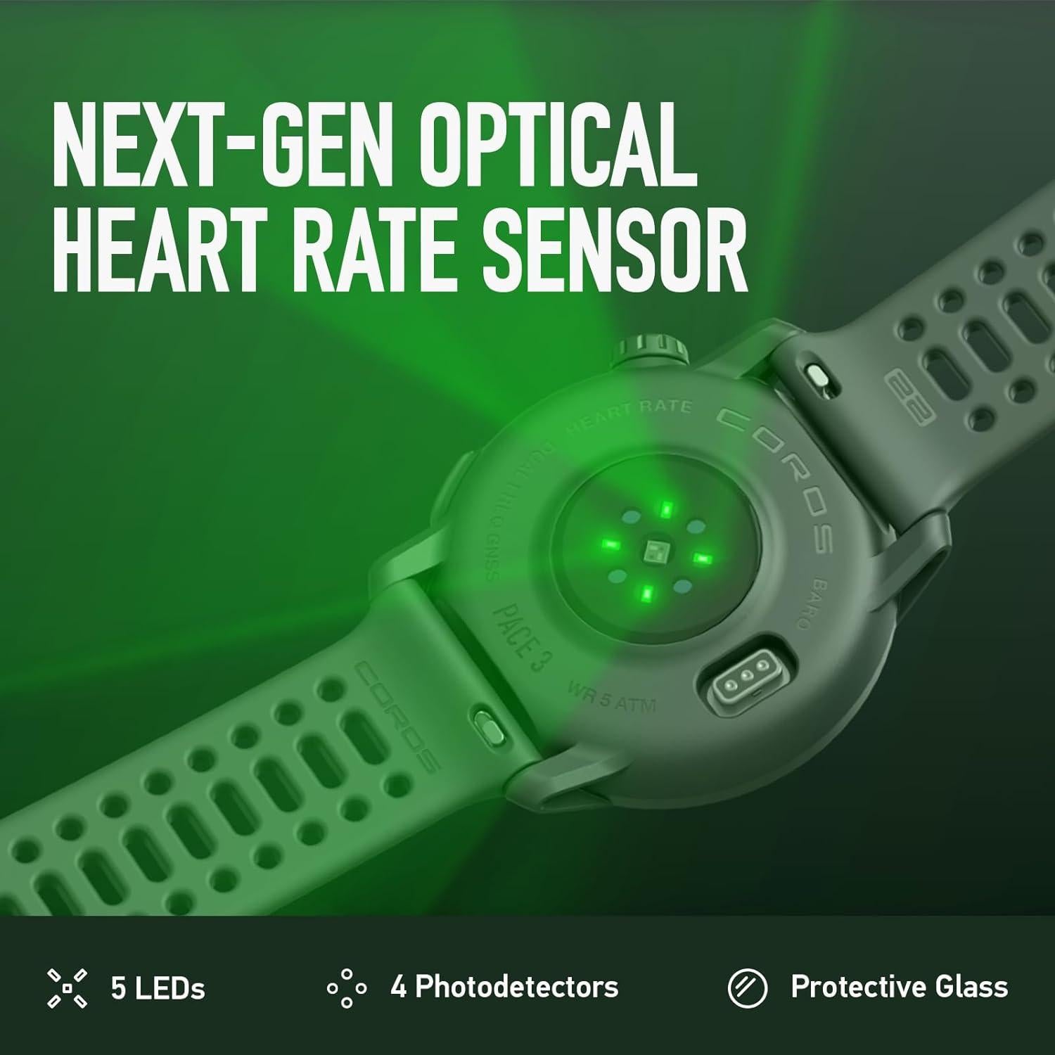 COROS PACE 3 Reloj Deportivo GPS, 17 Días Batería, Negro