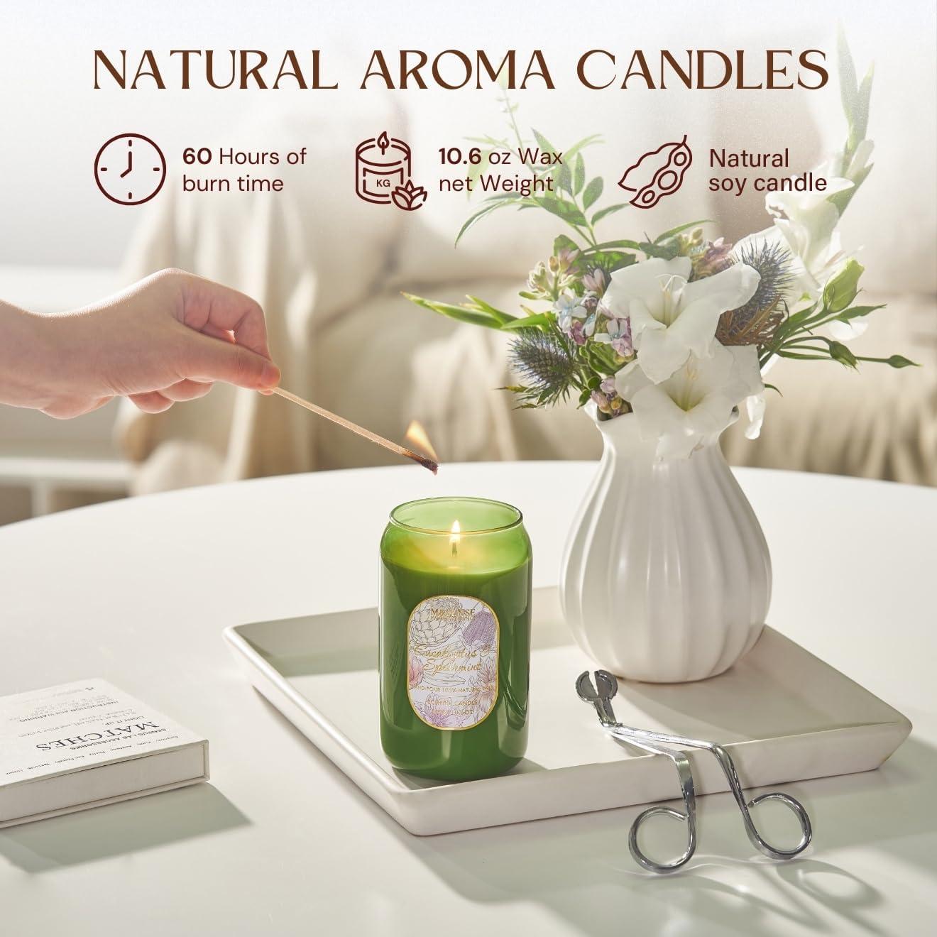 Vela Aromática M&SENSE Eucalipto y Menta 300g - 60 Horas