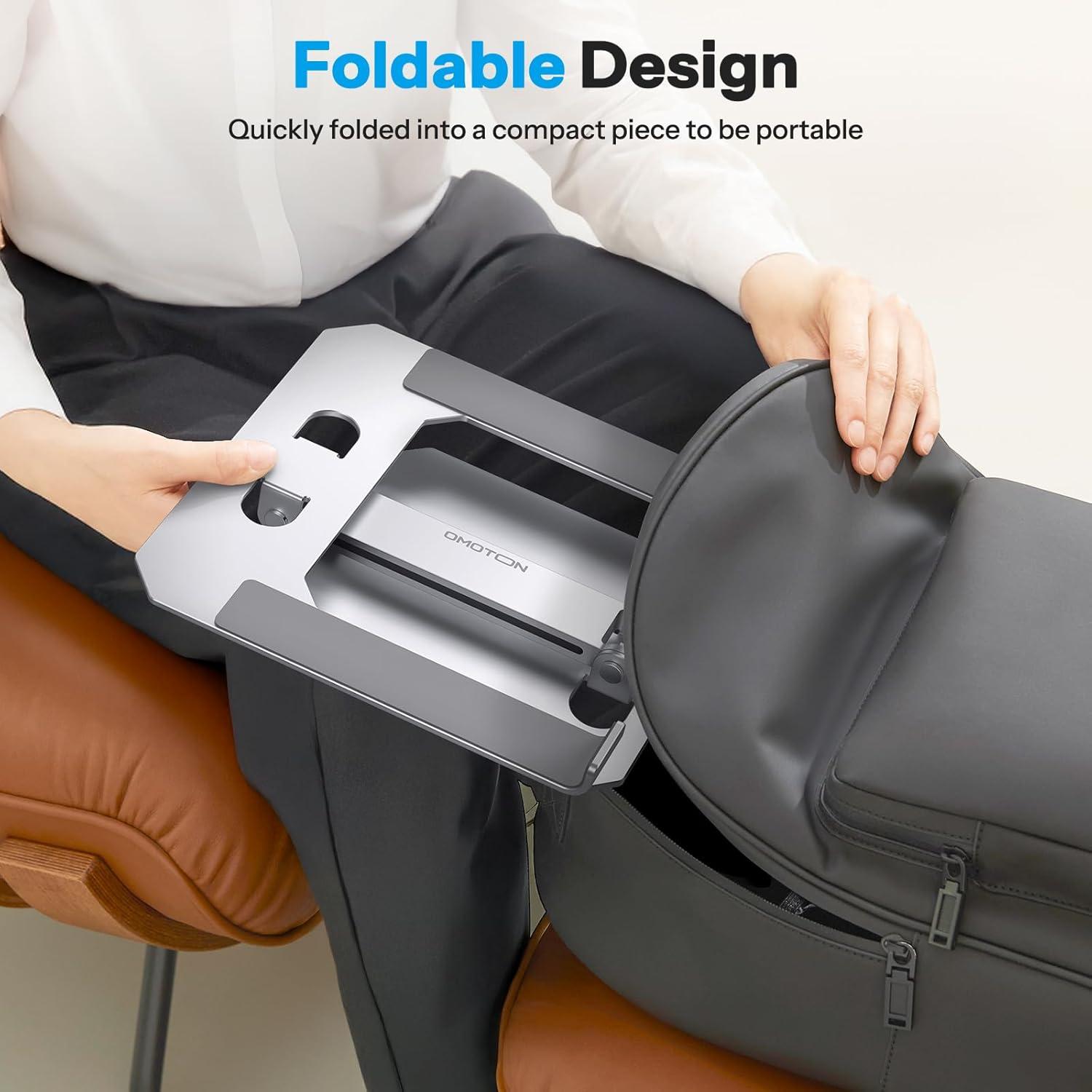 Soporte para Laptop OMOTON Ajustable Ergonómico Aluminio 39.62 cm