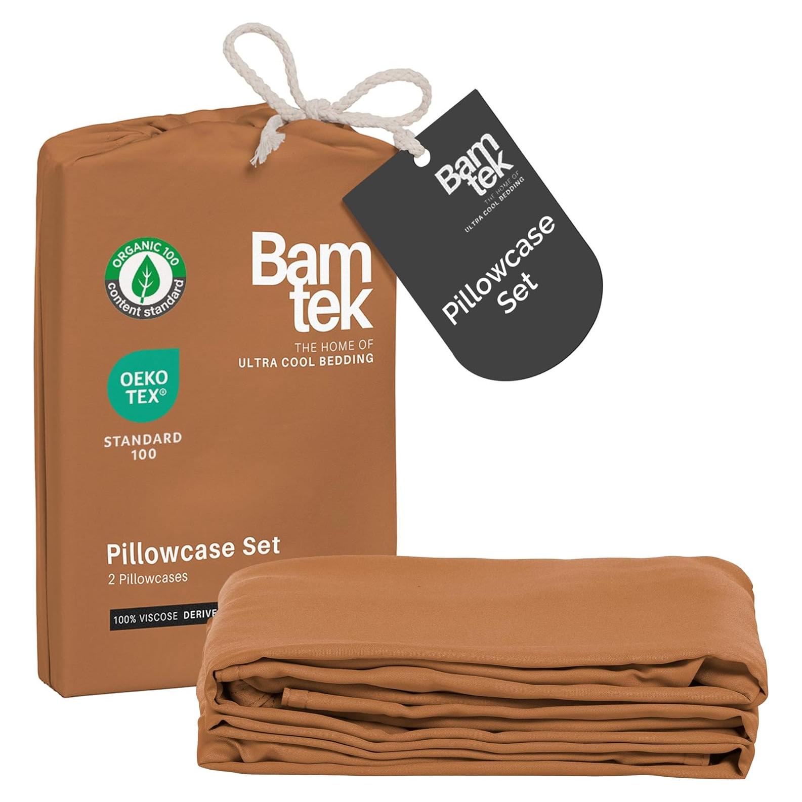 Juego de Fundas de Almohada Queen Bamtek 100% Bambú Refrigerantes