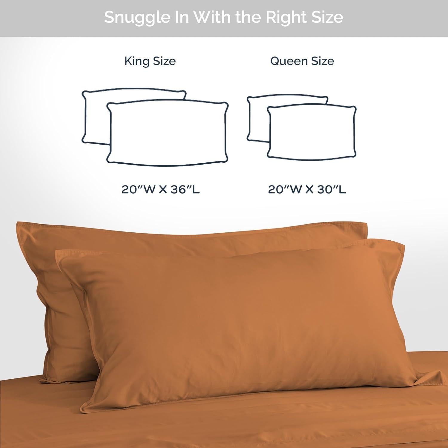 Juego de Fundas de Almohada Queen Bamtek 100% Bambú Refrigerantes