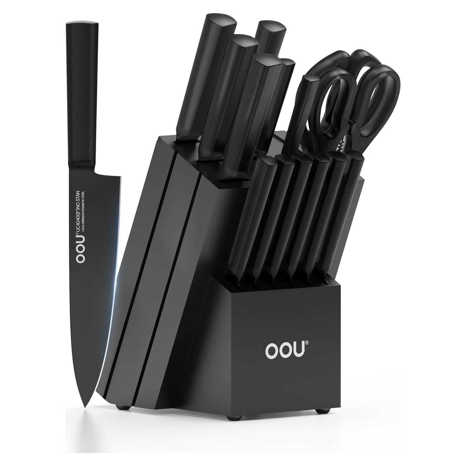 Juego de Cuchillos de Cocina OOU - 15 Piezas Acero Inoxidable