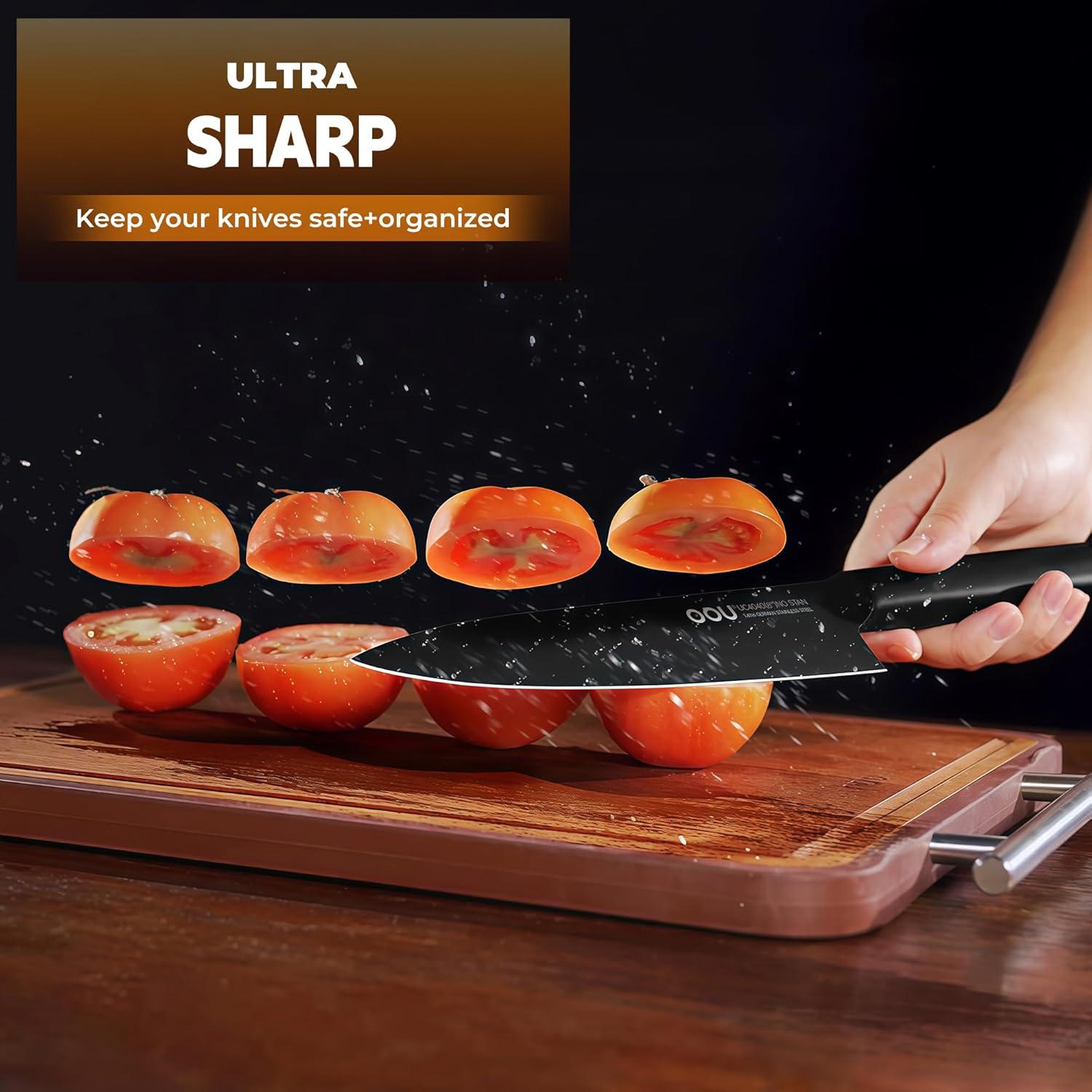 Juego de Cuchillos de Cocina OOU - 15 Piezas Acero Inoxidable