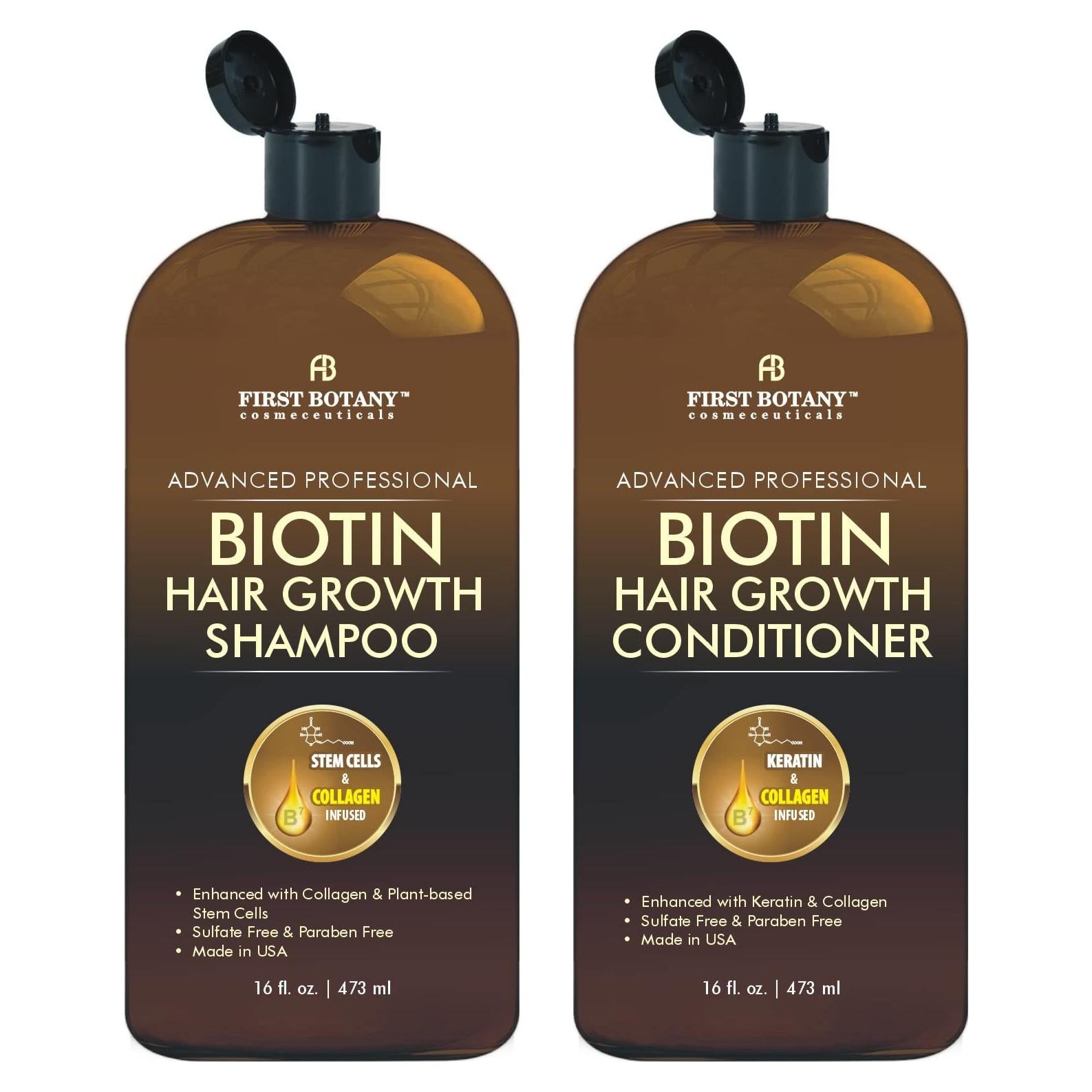 Champú y Acondicionador Biotina Primera Botánica 2x16oz