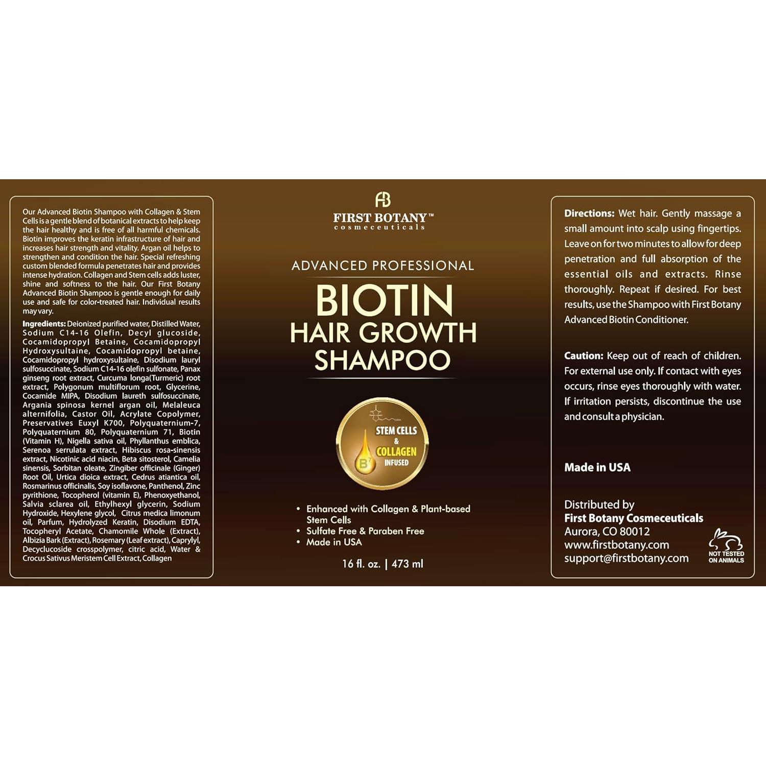 Champú y Acondicionador Biotina Primera Botánica 2x16oz