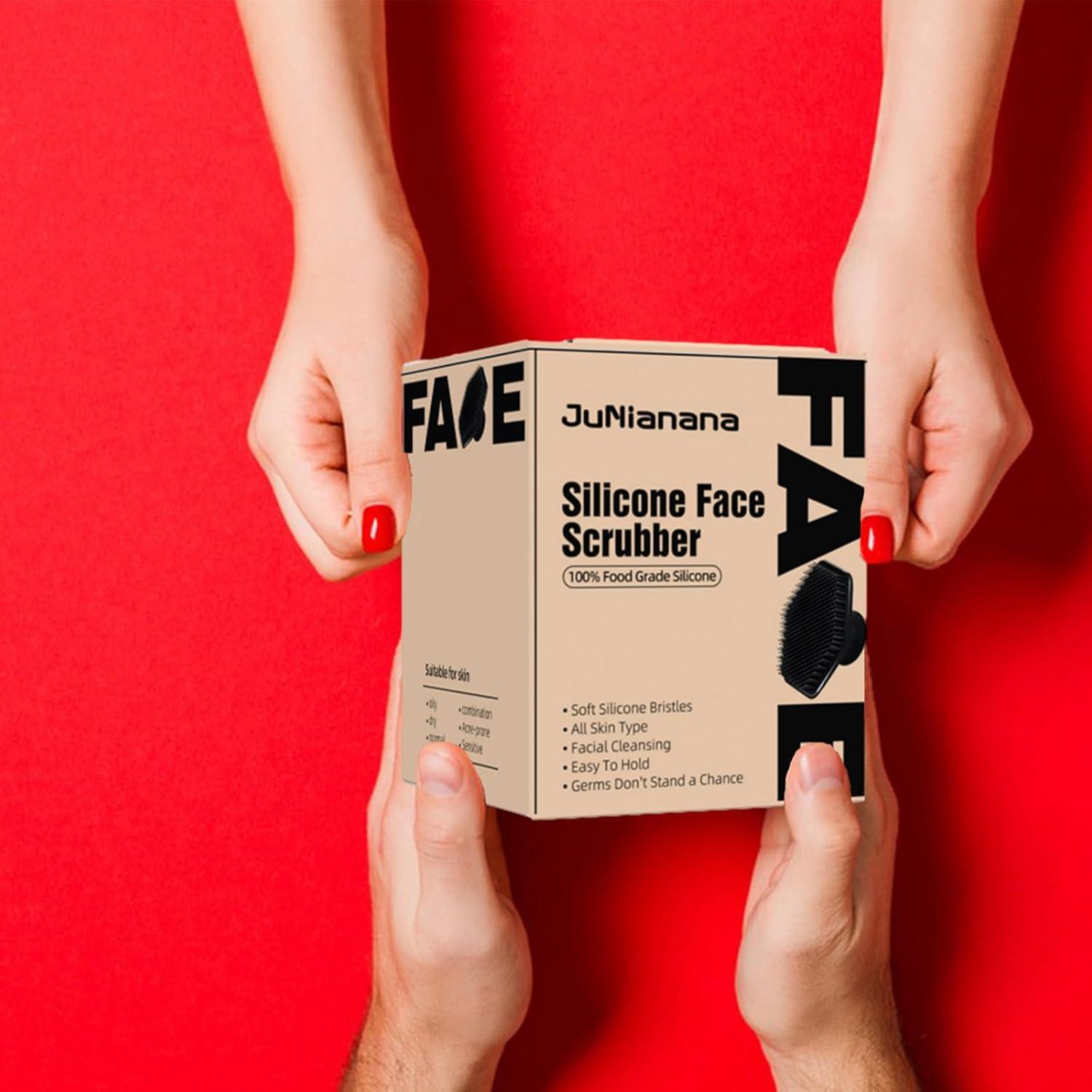 Exfoliador Facial de Silicona JuNianana - 2 Paquete Negro