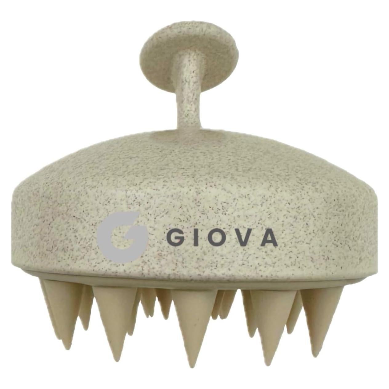 Masajeador de Cuero Cabelludo Giova Beige - Cepillo Suave Exfoliador