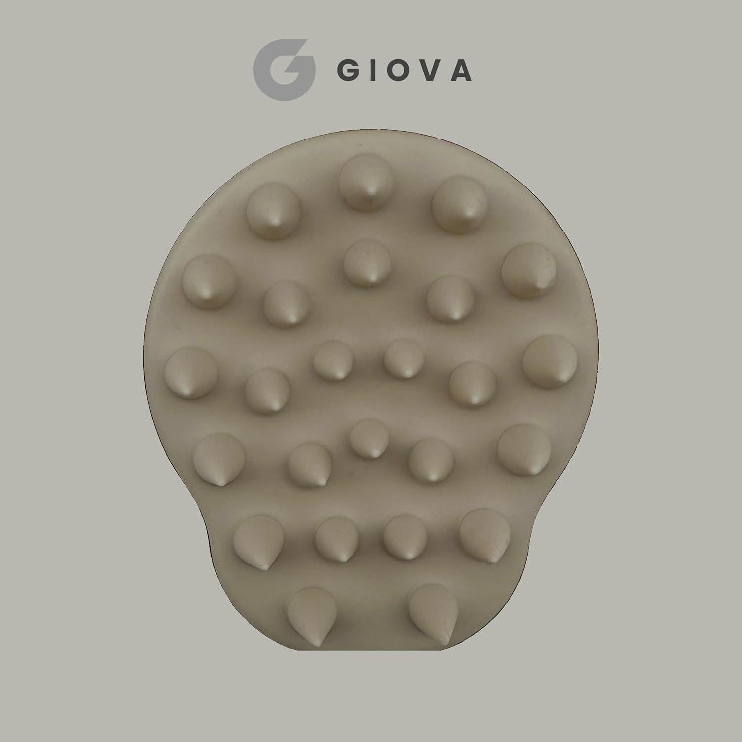 Masajeador de Cuero Cabelludo Giova Beige - Cepillo Suave Exfoliador