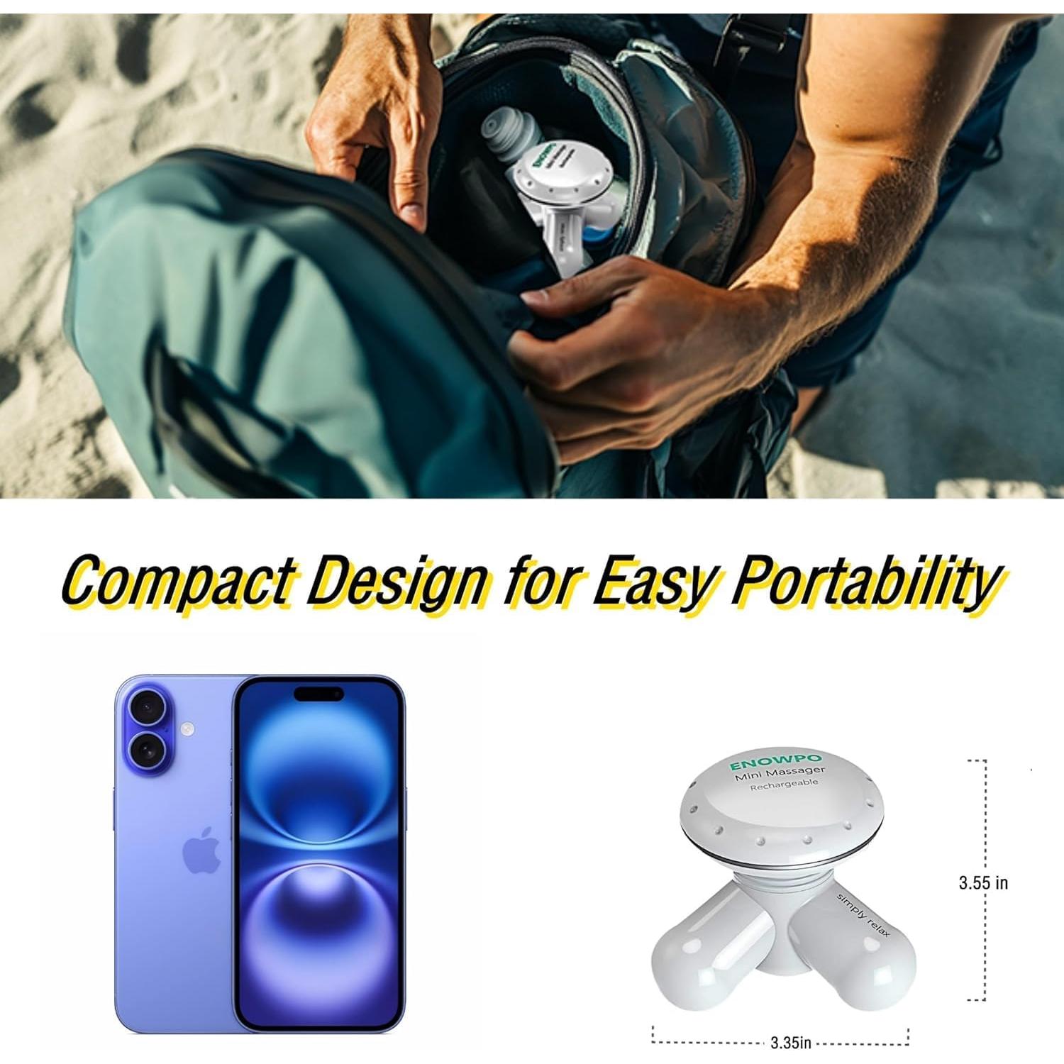 Masajeador Portátil ENOWPO Blanco Alivio Dolor Muscular