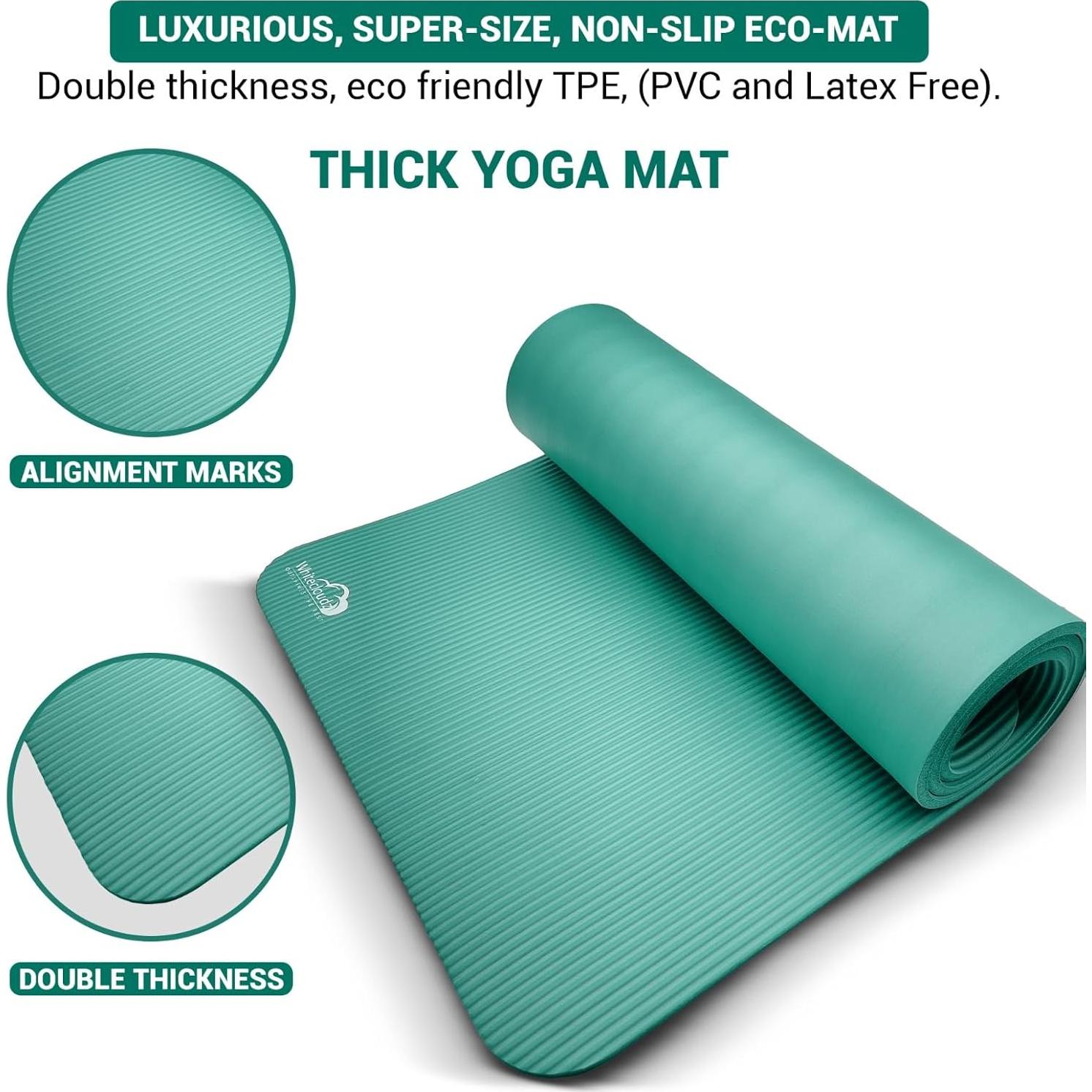 Kit de Yoga WHITECLOUDZ 7 Piezas con Esteras Gruesas y Toallas