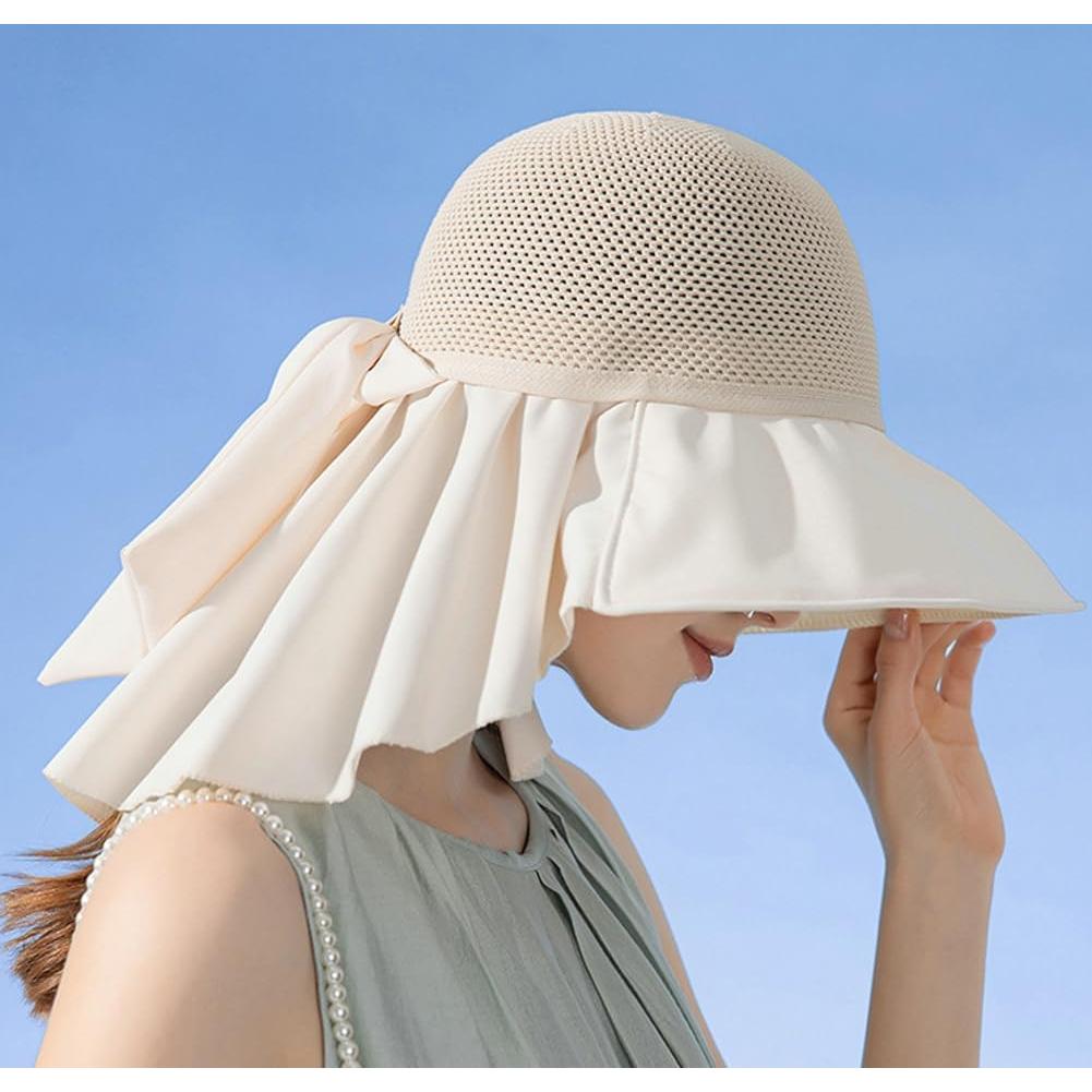 Sombrero de Sol Plegable Mujer UPF 50+ Beige Ala Ancha