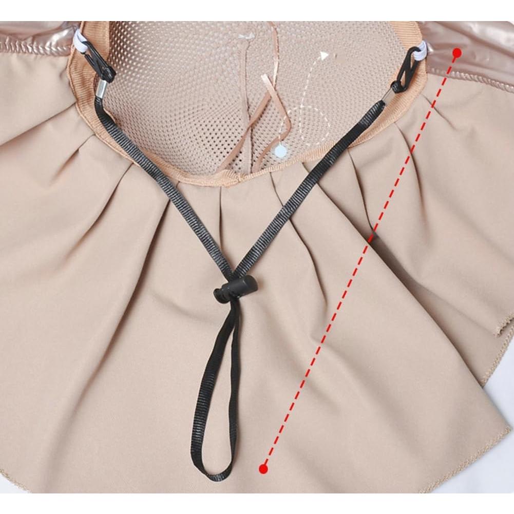 Sombrero de Sol Plegable Mujer UPF 50+ Beige Ala Ancha