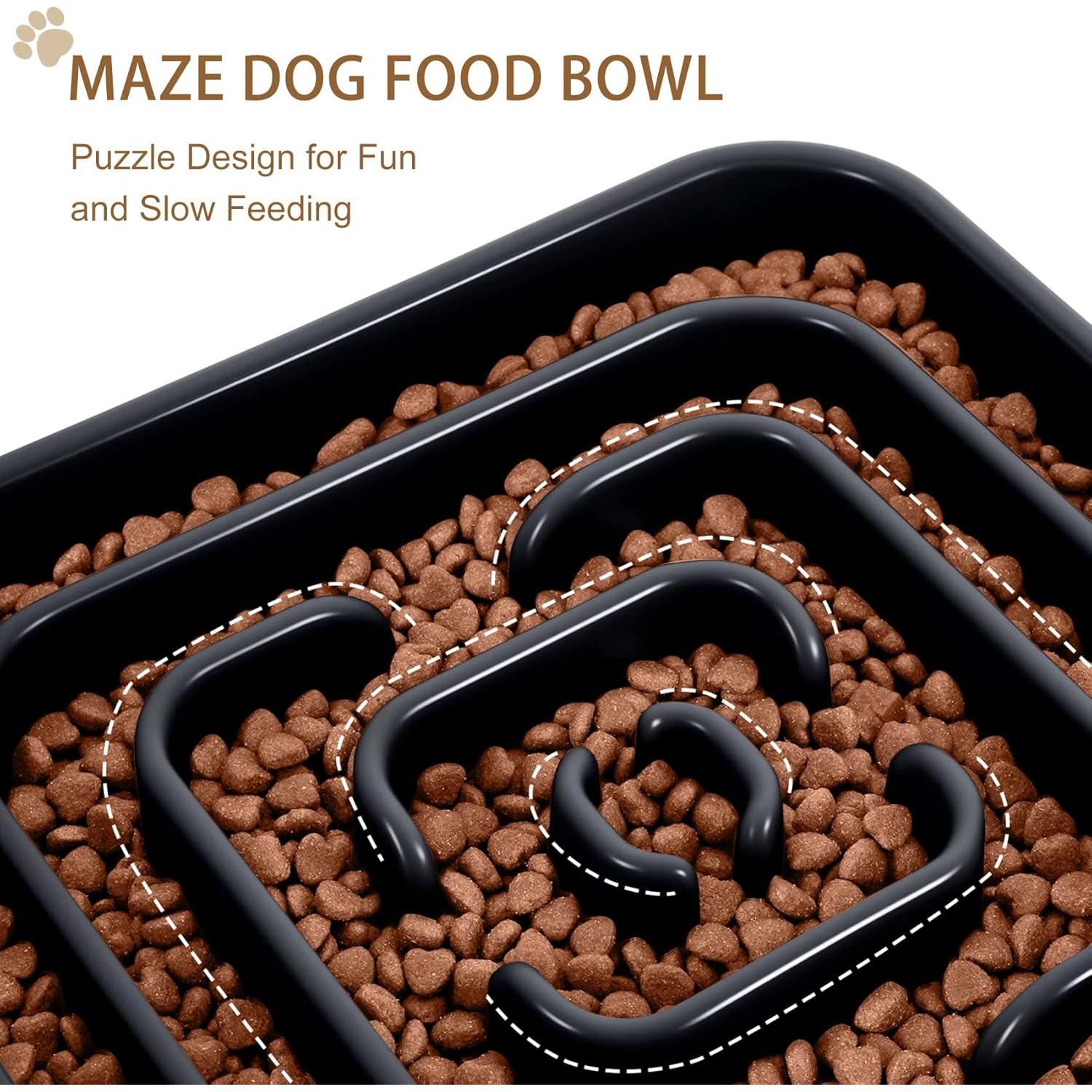 Cuenco de Alimentación Lenta para Perros LLUAII Negro 24 cm