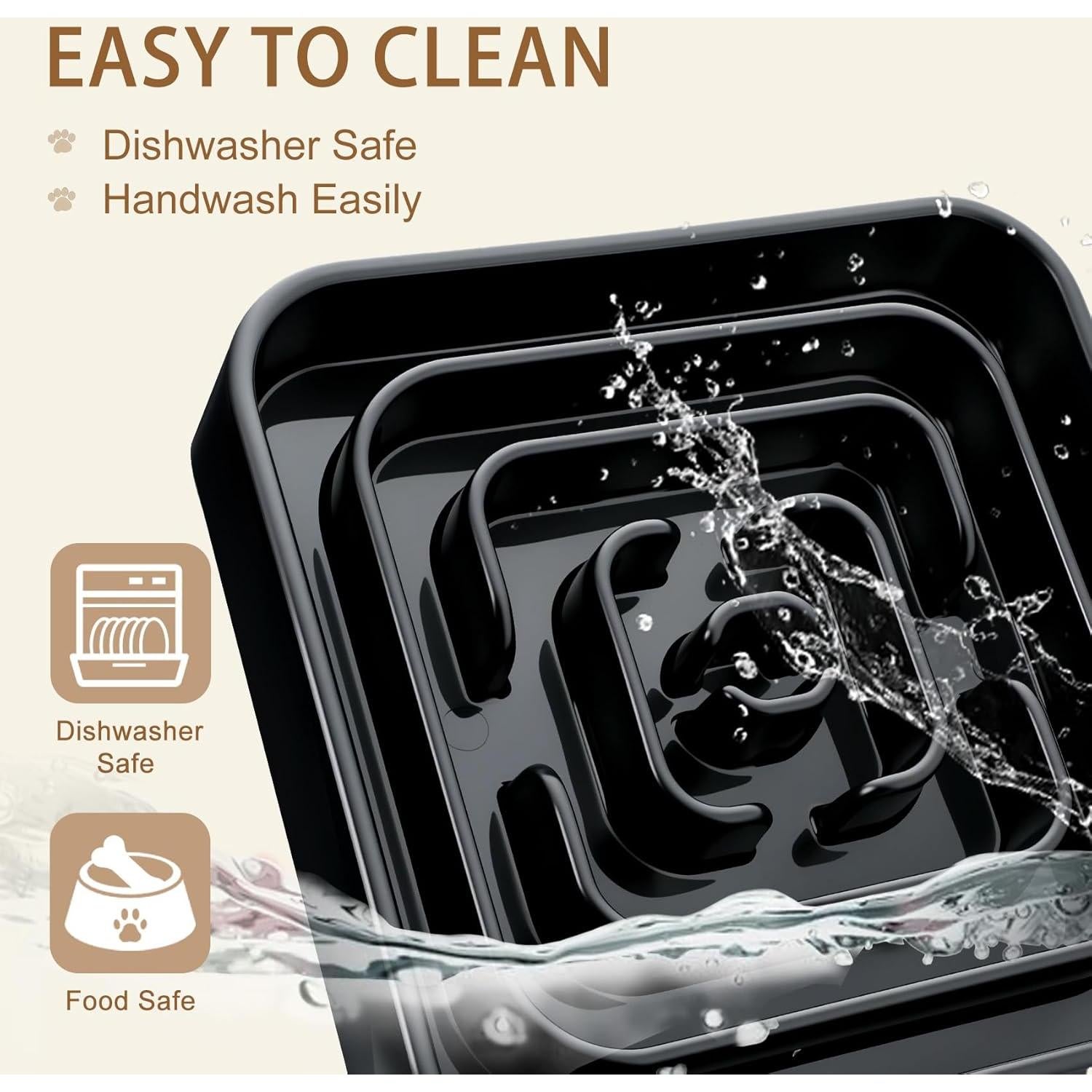 Cuenco de Alimentación Lenta para Perros LLUAII Negro 24 cm