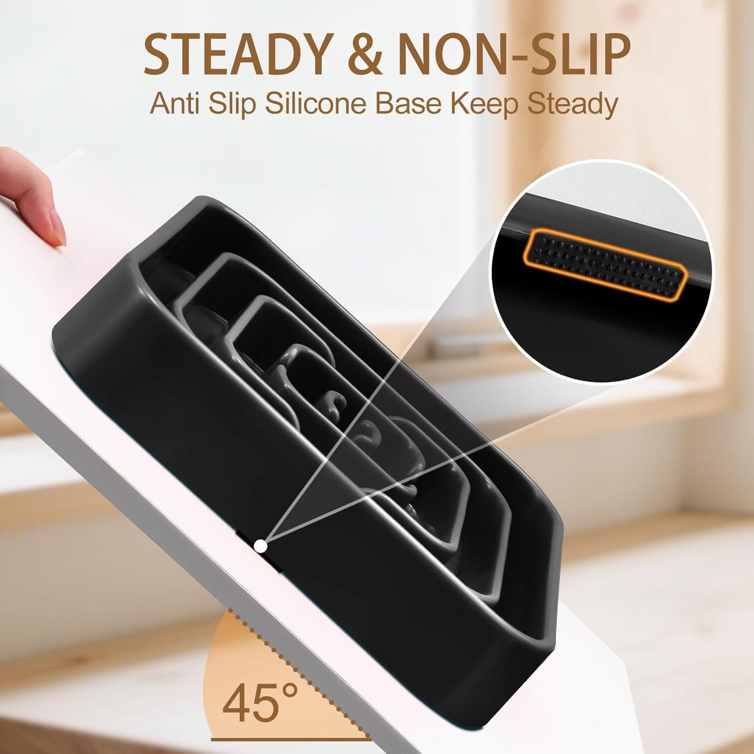 Cuenco de Alimentación Lenta para Perros LLUAII Negro 24 cm